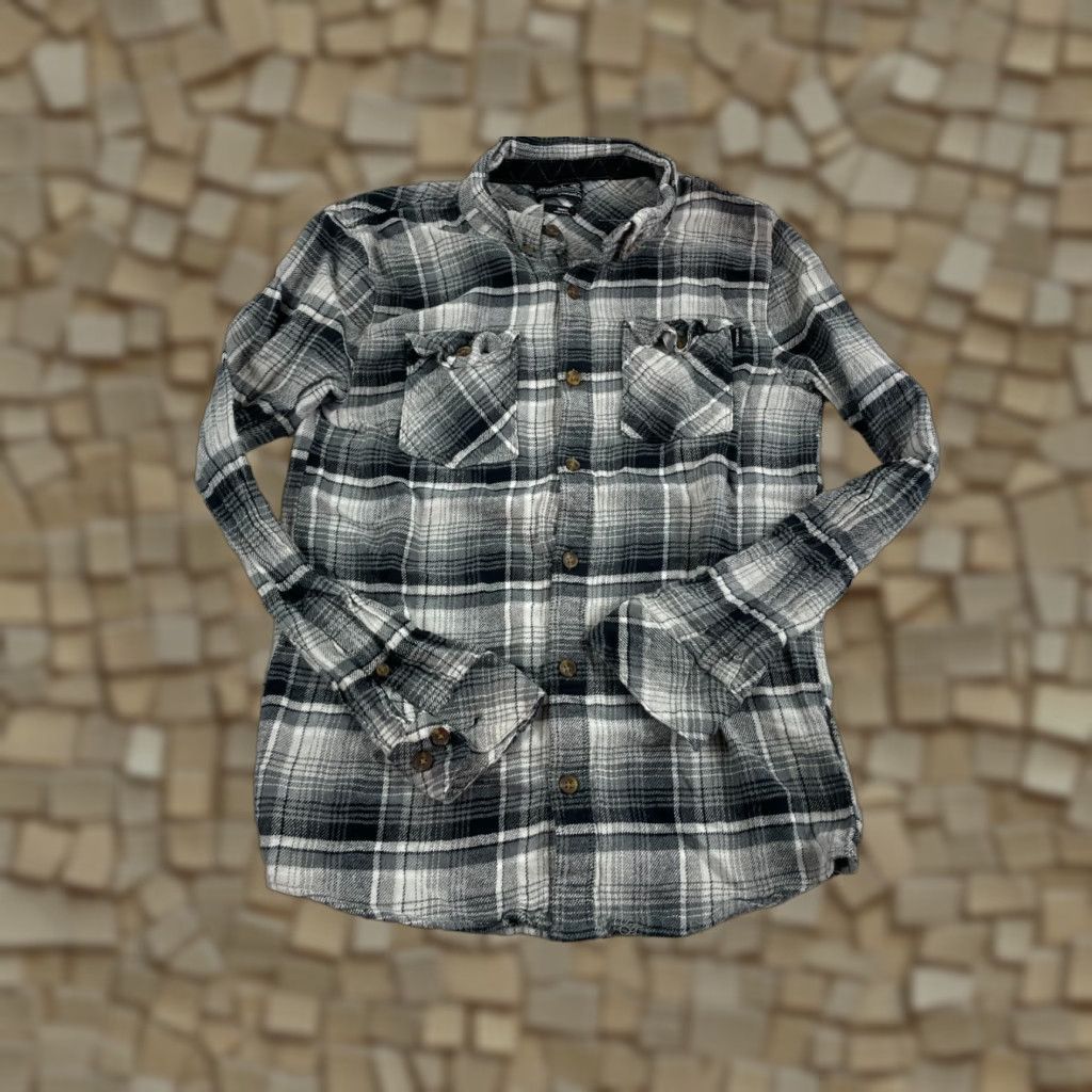 O'Neill VINTAGE O'Neill Shirt Plaid Button-Down Packet Flaps Mens Small Gray White Black Size US S / EU 44-46 / 1 - 1 Thumbnail