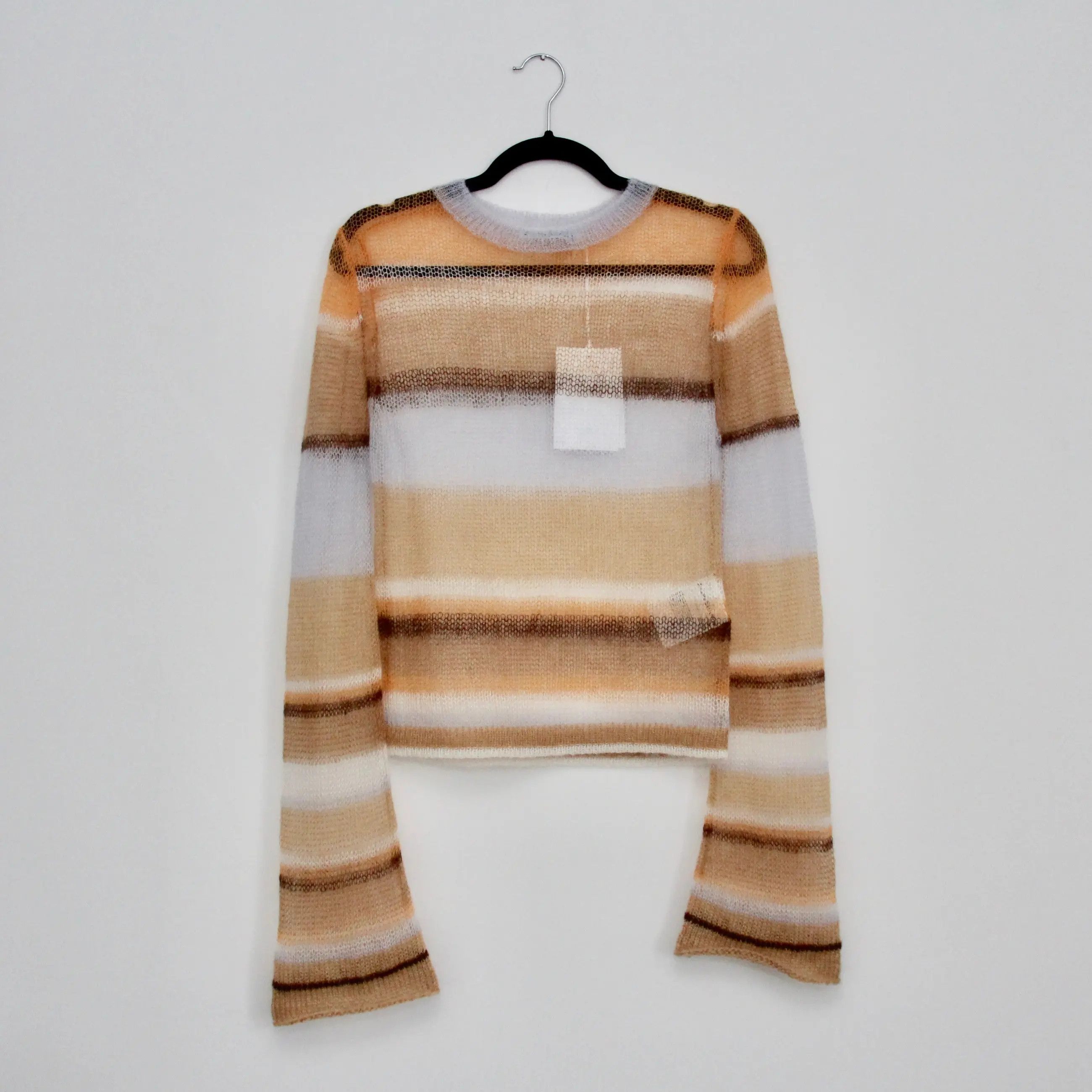 Acne Studios Acne Studio Striped Open-Knit Mohair Jumper NEW Small Size S / US 4 / IT 40 - 1 Thumbnail