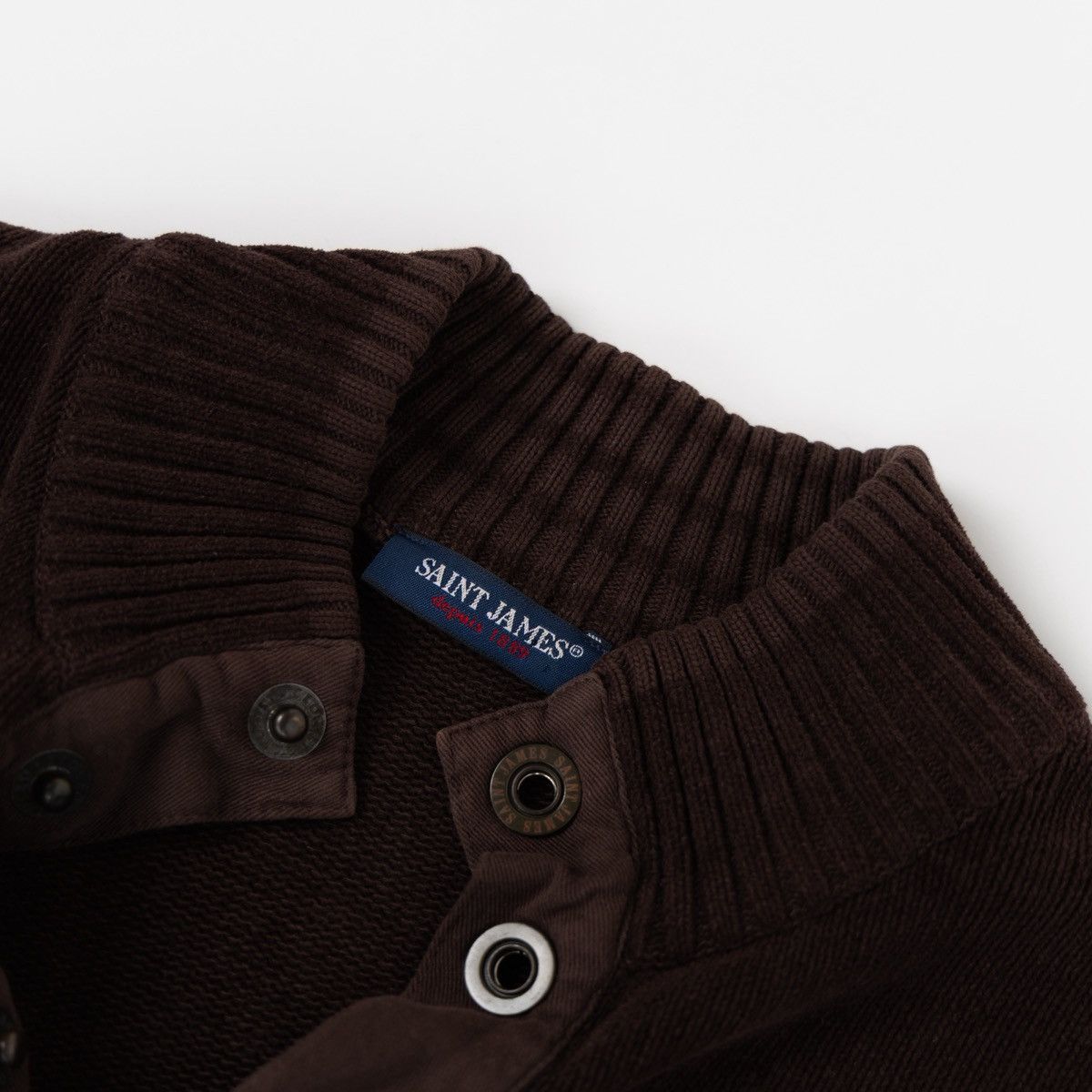 Saint James Saint James Knit Sweater Quarter Button Elbow Patch Pullover Size US M / EU 48-50 / 2 - 5 Thumbnail