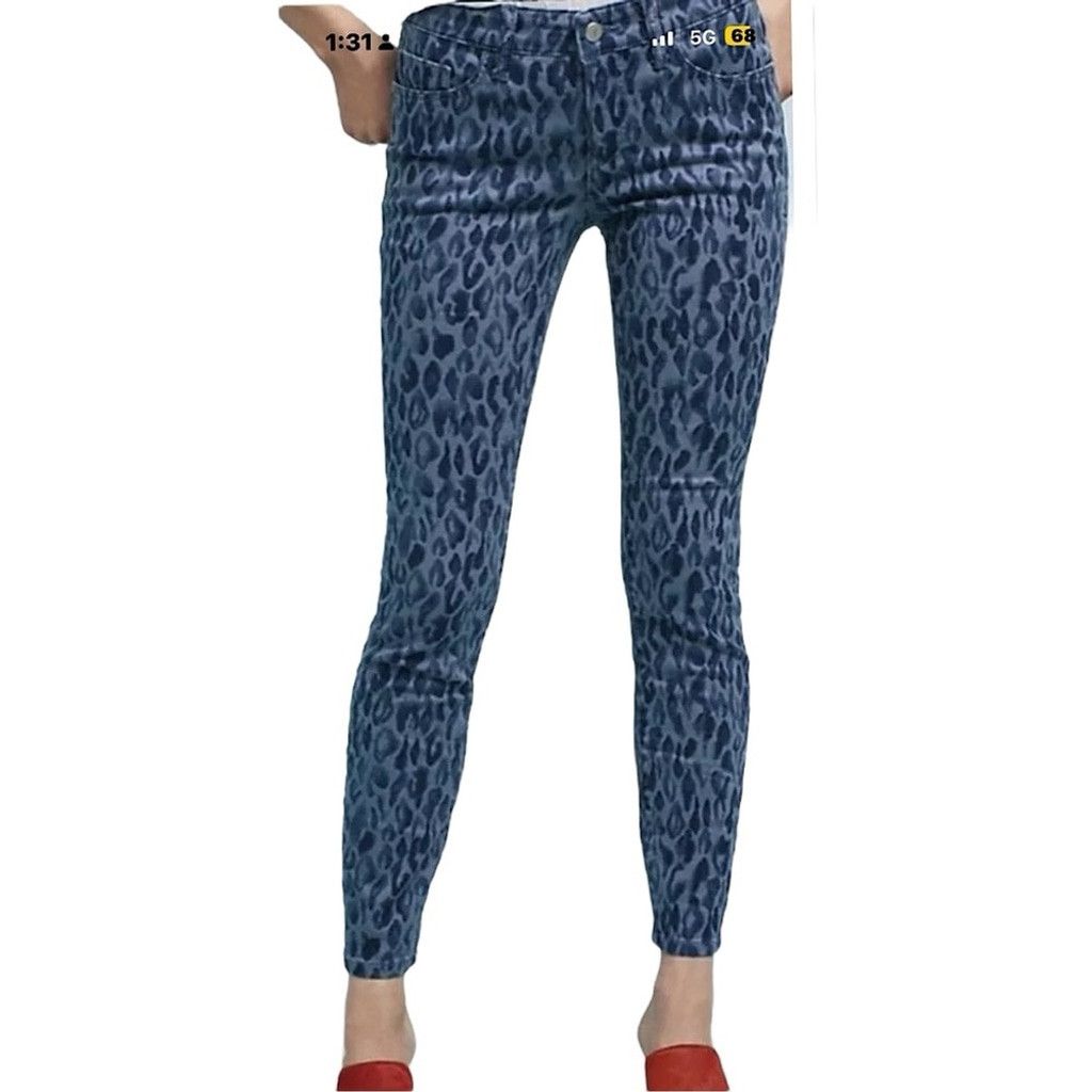 Anthropologie Anthropologie Pilcro Jeans Skinny Leopard Classic SZ 26 Blue Size 26" / US 2 / IT 38 - 1 Thumbnail
