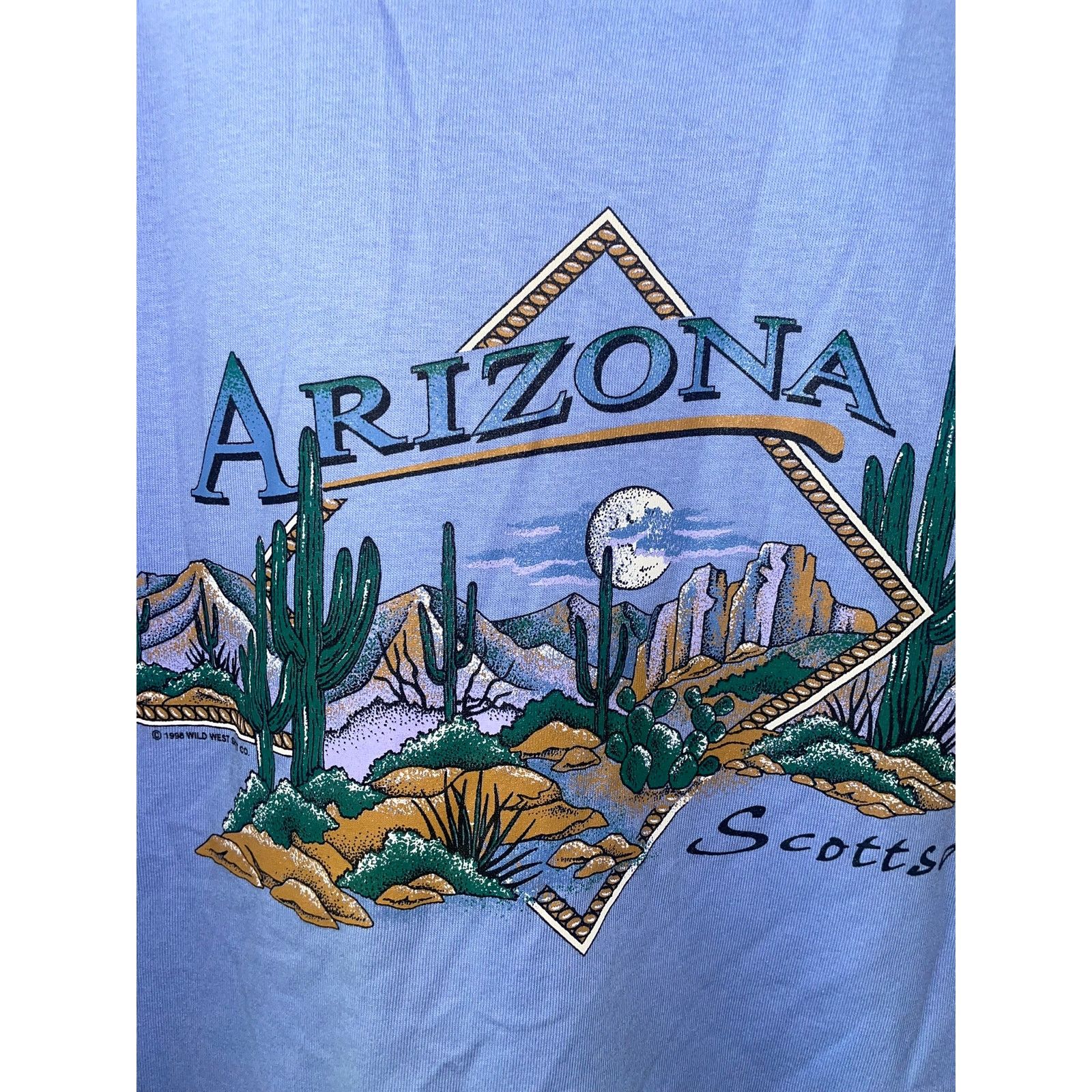 Jerzees Womens Vintage Sleeper Shirt Arizona Scottsdale Cactus Tee M Size M / US 6-8 / IT 42-44 - 3 Thumbnail