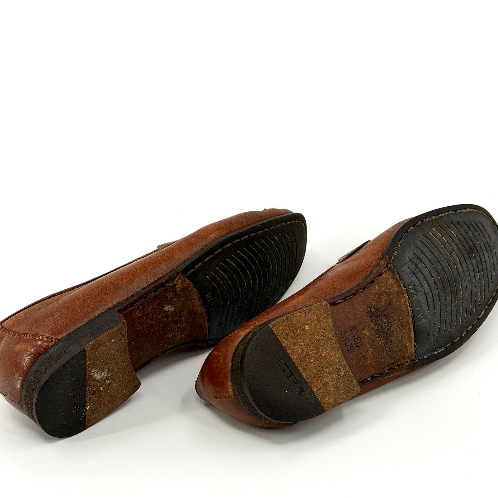 Bally Vintage 80s Italian Brown Leather Ruvera Gold Bit Loafers Size US 6.5 / EU 39-40 - 9 Thumbnail