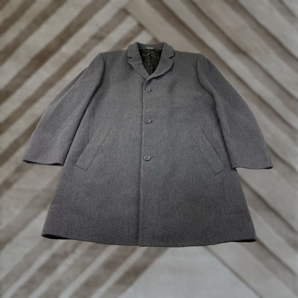 Hugo Boss HUGO BOSS Coat Overcoat Wool Blend Long Winter Trench Black 48R Men Mens Reg Size US M / EU 48-50 / 2 - 1 Thumbnail
