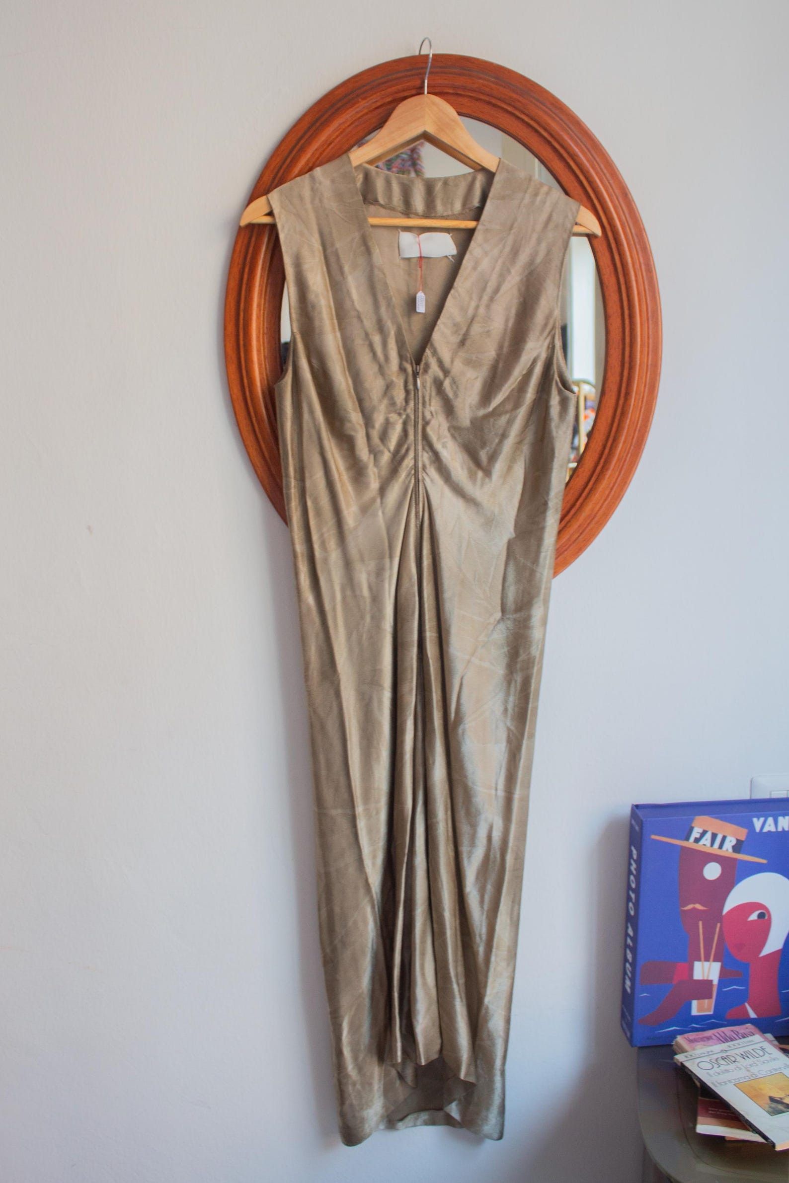 Maison Margiela Maison Martin Margiela 2001 Champagne Viscose Midi Dress Size S / US 4 / IT 40 - 3 Thumbnail