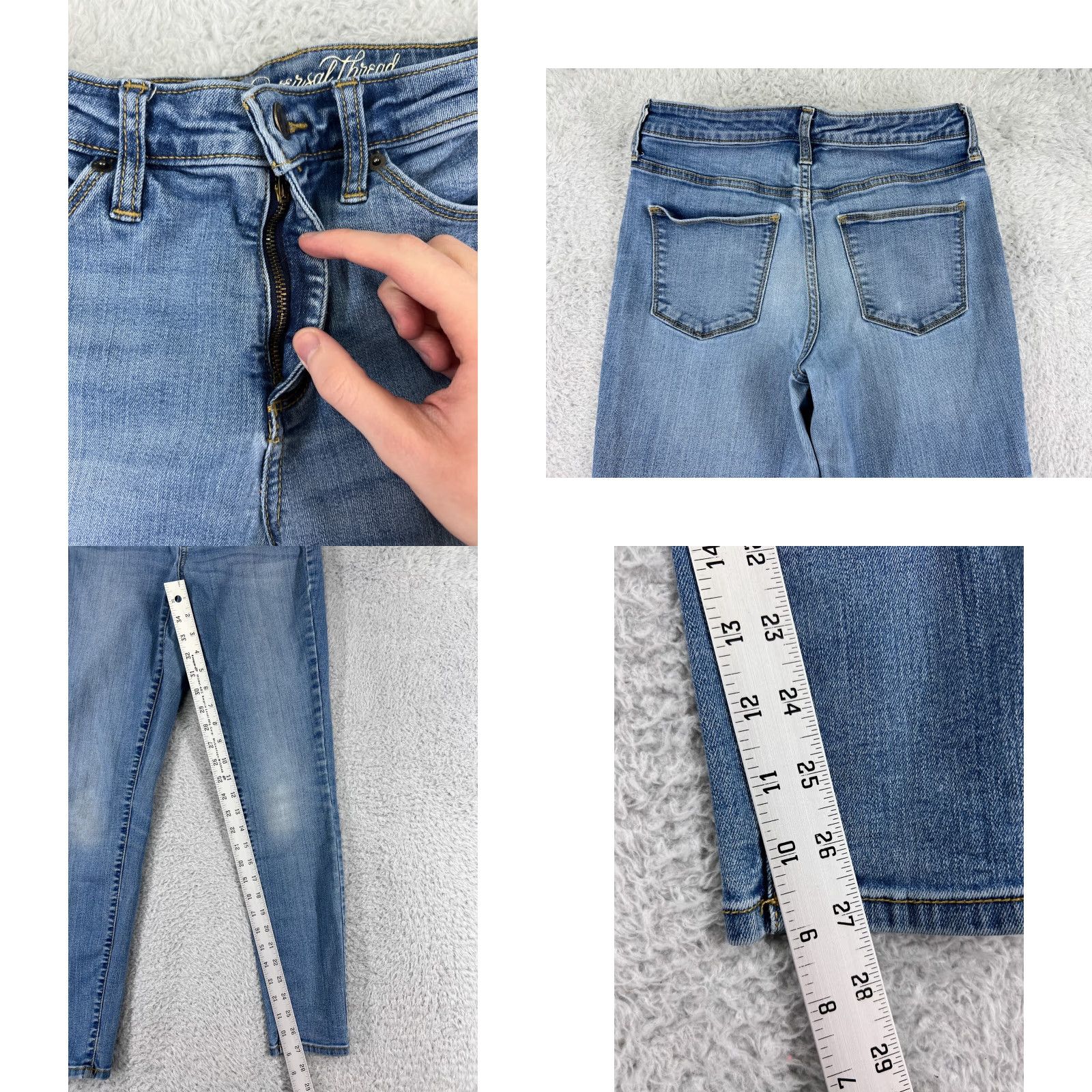 Vintage Universal Thread Women's Skinny Jeans Size 6 Blue Denim Regular Fit Cotton Blend 90s Retro Classic Women's Fashion Size 28" / US 6 / IT 42 - 8 Thumbnail