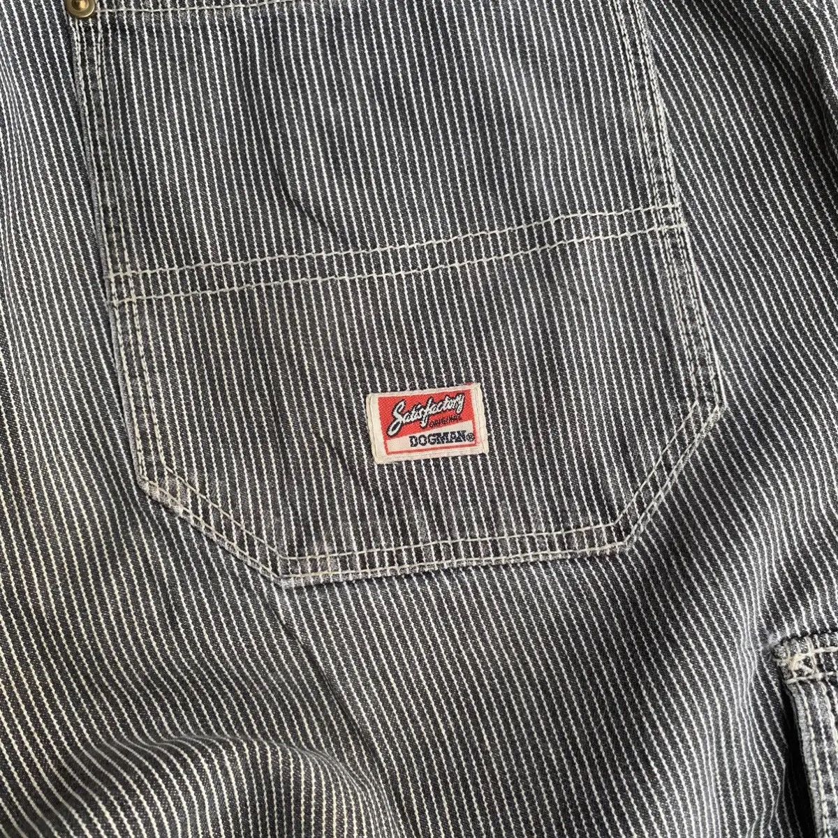 Dogtown × Japanese Brand × OVER THE STRiPES DISTRESSED! JAPANESE Hickory Work Wear Double Knee Pants Size US 34 / EU 50 - 22 Thumbnail