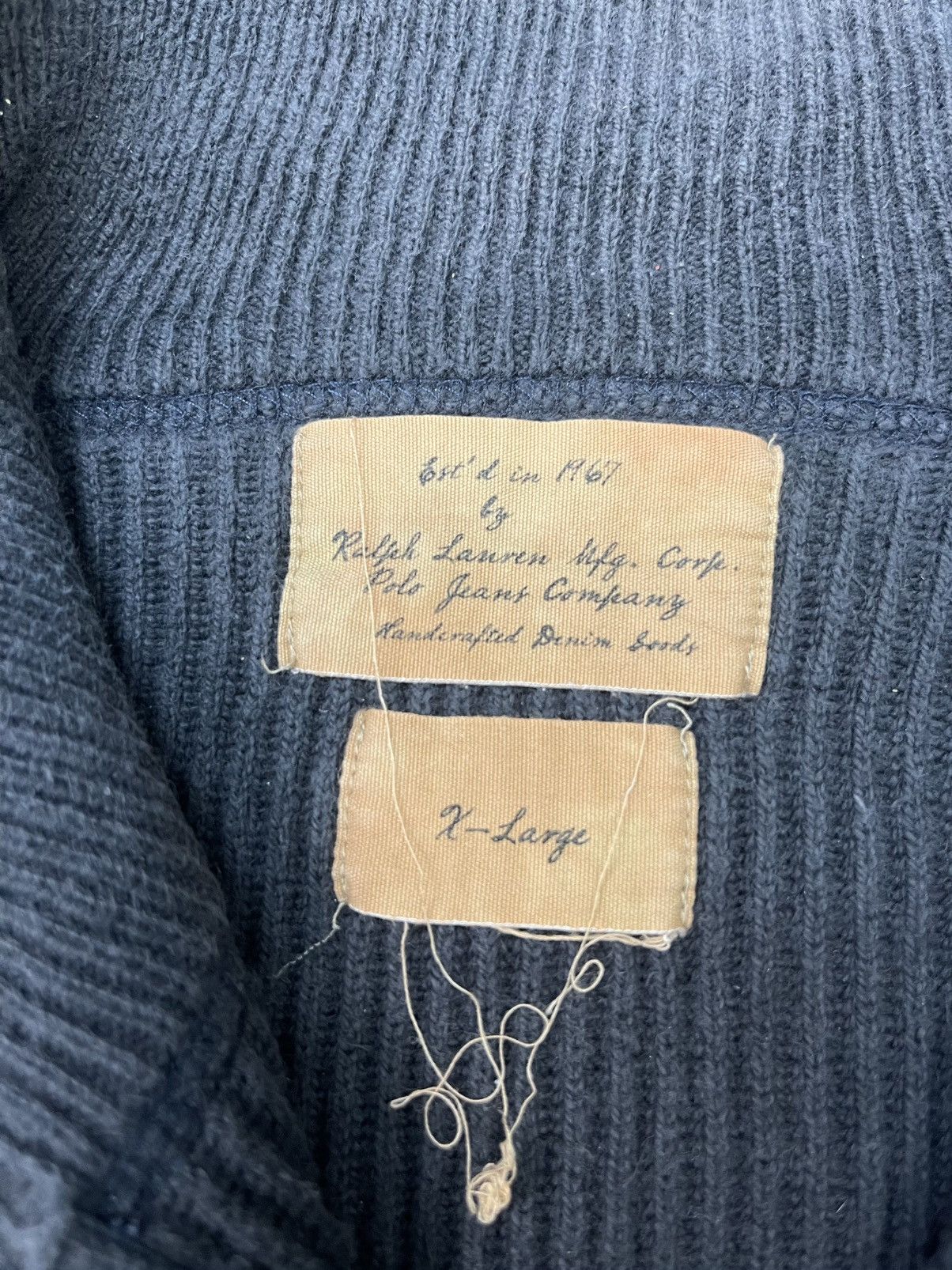 Ralph Lauren Vintage Ralph Lauren Waffle Faded Long Sleeve Zipper Up Size US XL / EU 56 / 4 - 11 Thumbnail