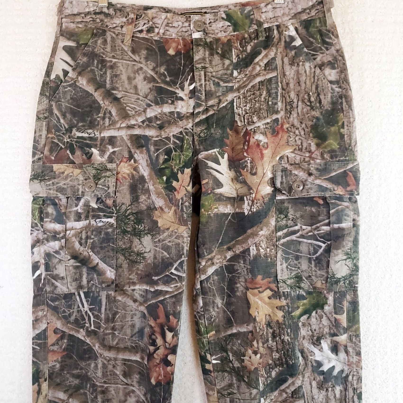 Hunter Ridge Hunter Pants Mens Large Brown TrueTimber Camouflage Cargo Straight Leg Tie Size US 33 - 3 Thumbnail