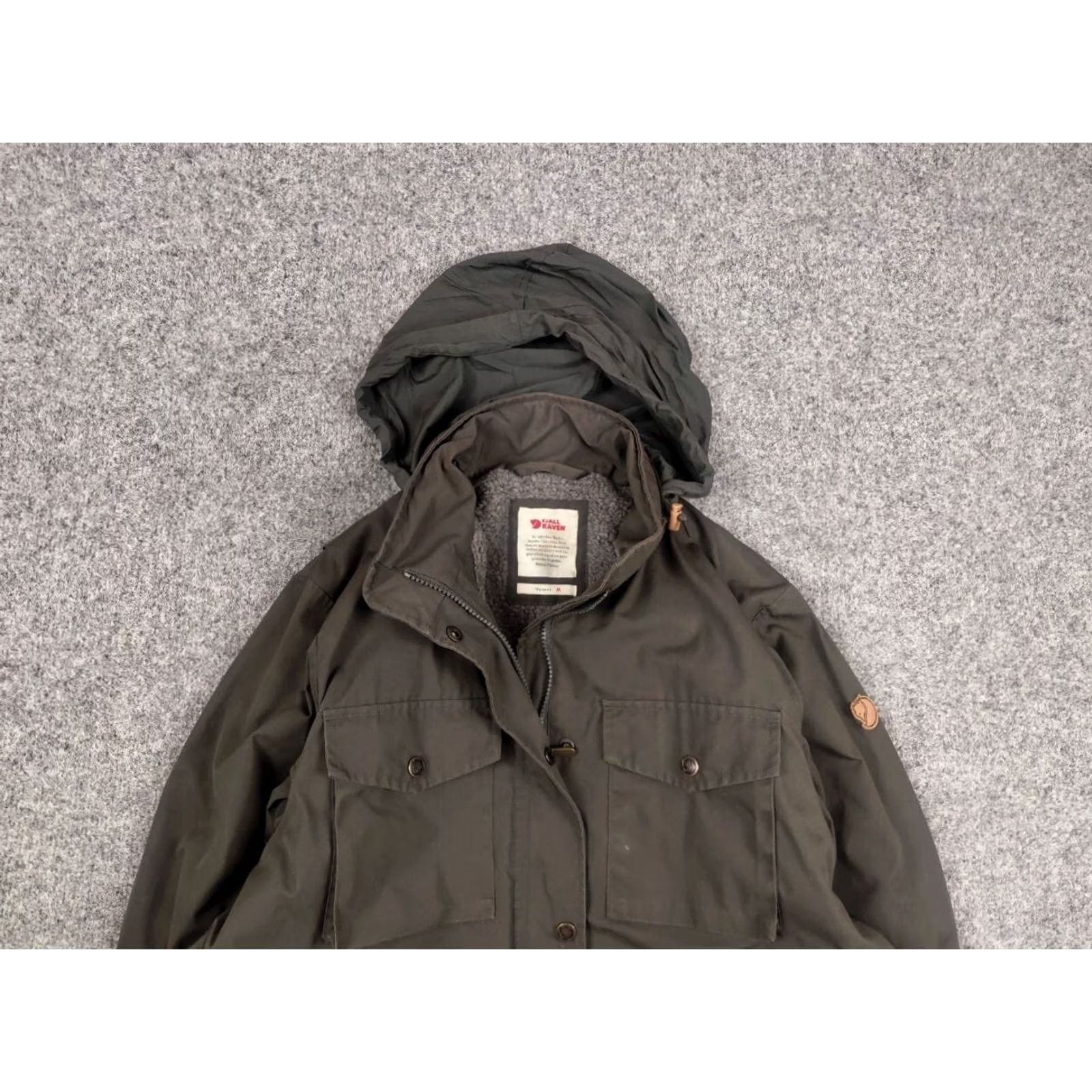 Vintage VINTAGE Fjällräven G1000 Olive Insulated Jacket Womens Mid-Length Hoodie Pocket Olive Green Jacket Size M / US 6-8 / IT 42-44 - 4 Thumbnail