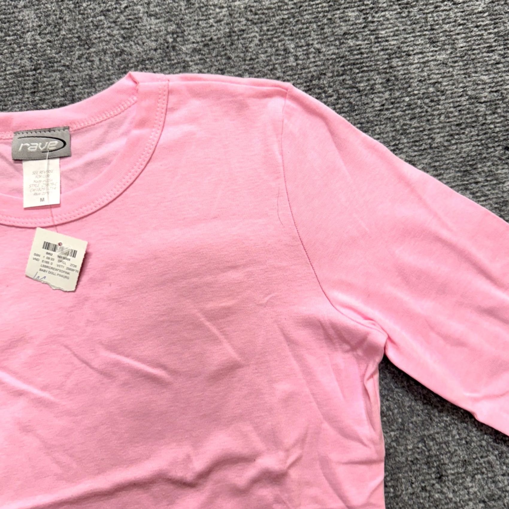 Vintage VINTAGE RAVE Top Women's M Pink Long-sleeve 90s Y2K Grunge MADE IN USA Mens? Womens Size M / US 6-8 / IT 42-44 - 7 Thumbnail