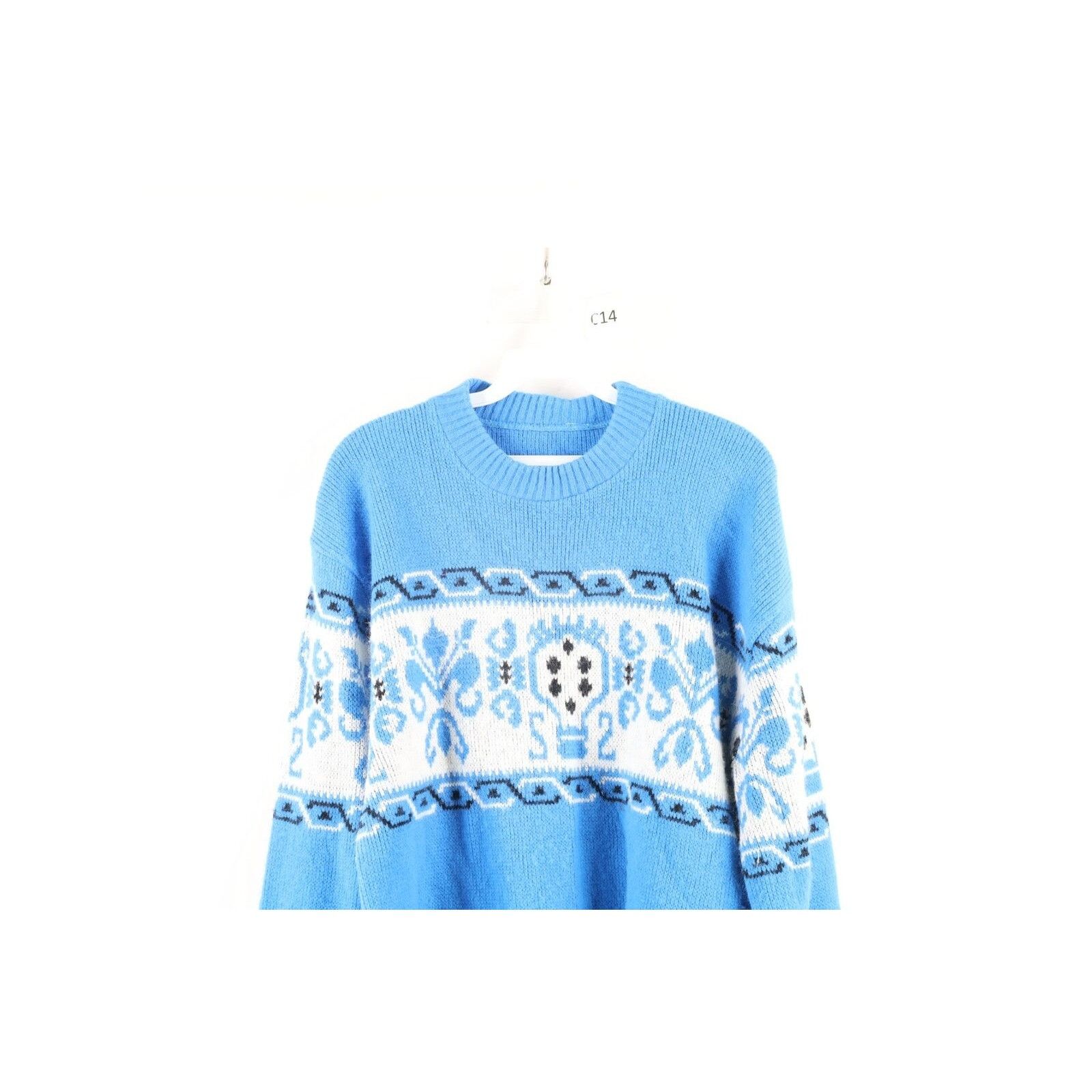 Vintage Vintage 70s Streetwear Fair Isle Nordic Knit Sweater Size US M / EU 48-50 / 2 - 2 Thumbnail