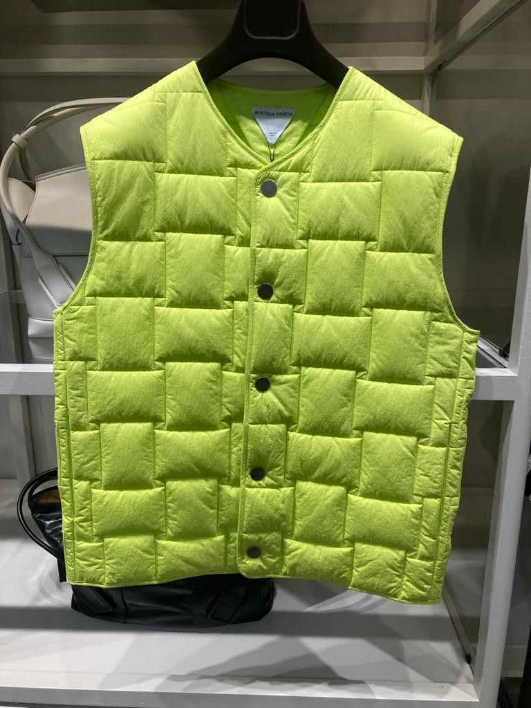 image of Bottega Veneta O1W1Db11123 Blouson Tech Nylon In Acid Kiwi, Men's (Size Small)