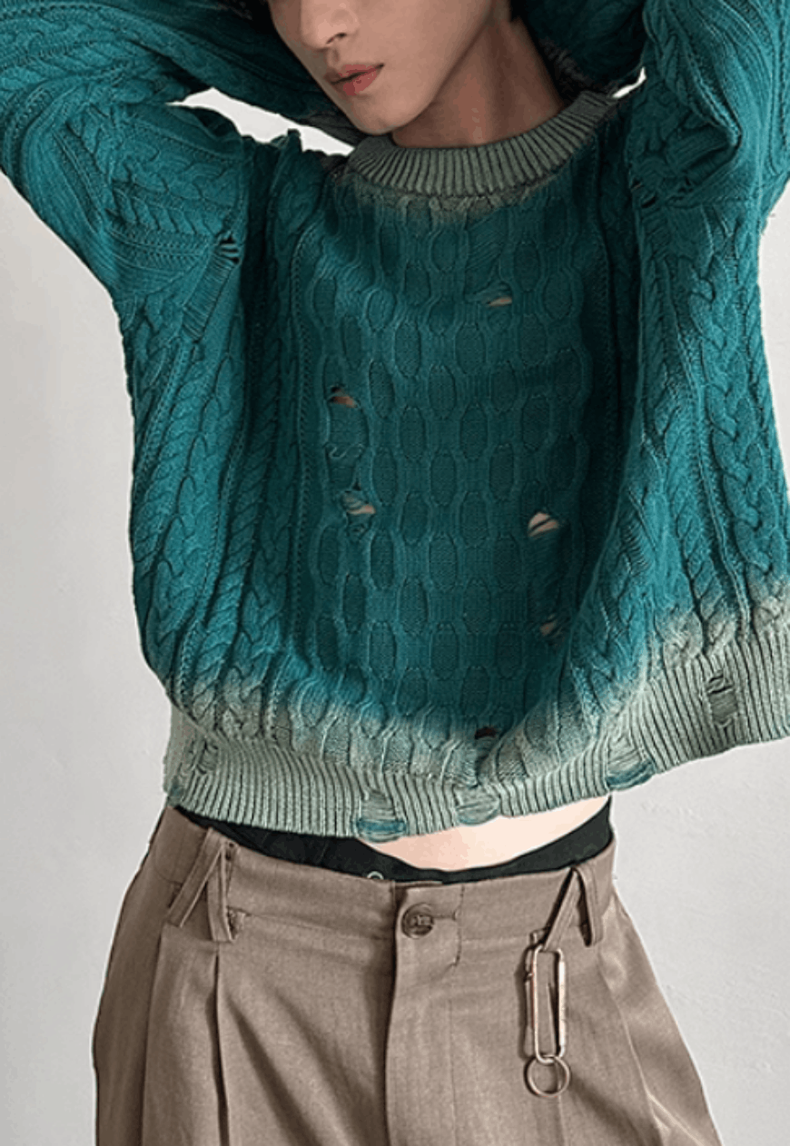 Other Unsix Ombre spray-dyed short knit sweater Size US M / EU 48-50 / 2 - 4 Thumbnail
