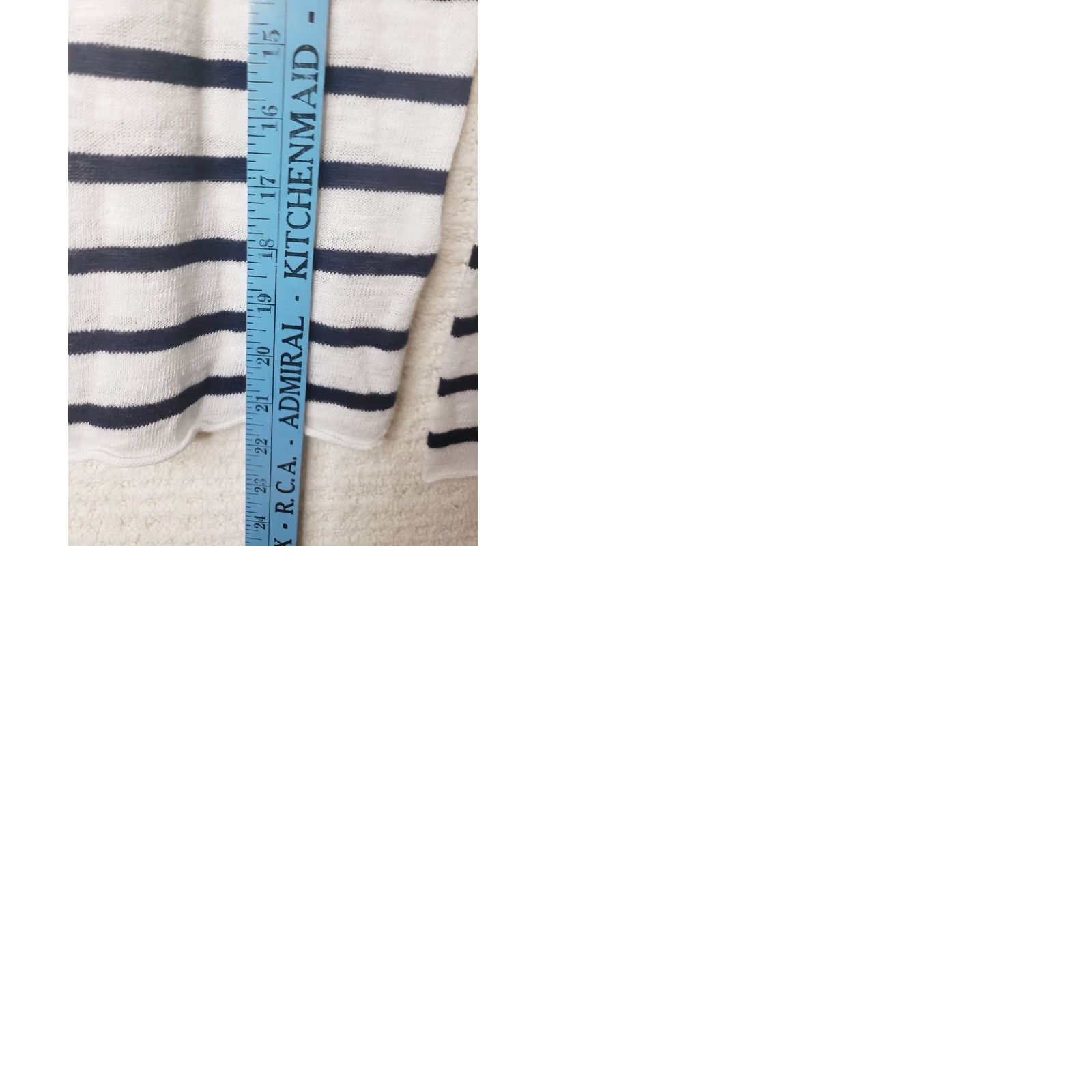 Eileen Fisher Eileen Fisher Petites Nautical Cotton Striped Pullover Sweater Button Shoulder PP Size XXS / US 00 / IT 34 - 9 Thumbnail