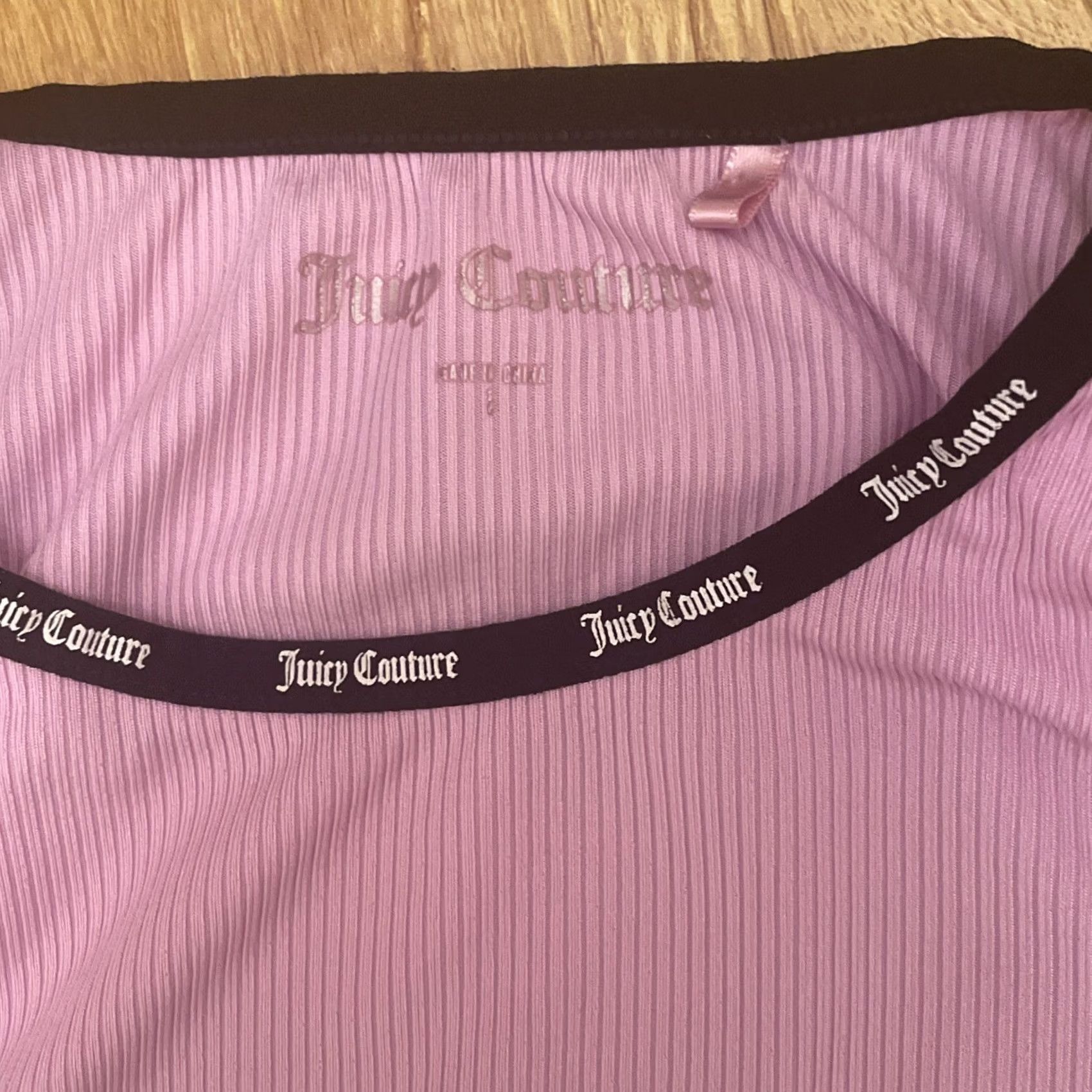 Juicy Couture VINTAGE Juicy Couture Tank Shirt Halter Rib Cutout Pink Dusk Violet LIquorice Crop Size L Womens Size L / US 10 / IT 46 - 6 Thumbnail