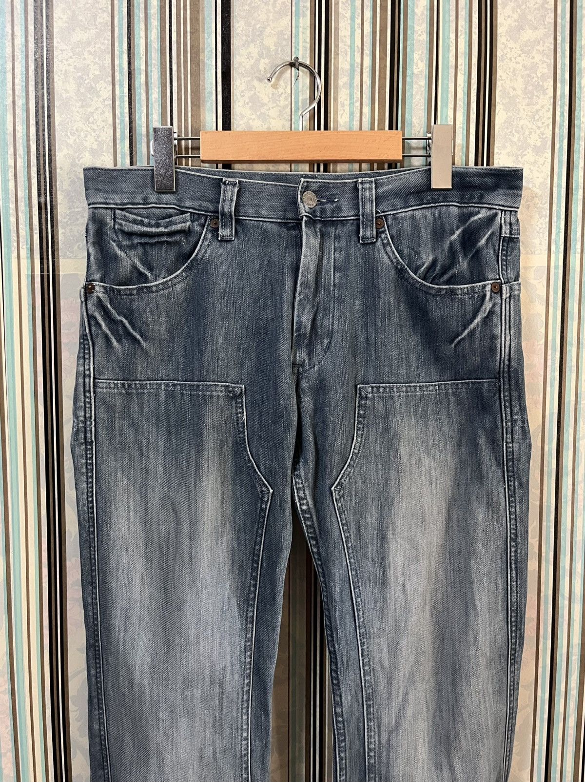 Japanese Brand 1990s BARTACK guaranteed double knee #I2 Size US 32 / EU 48 - 3 Thumbnail