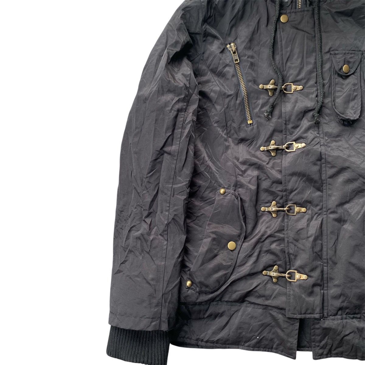 If Six Was Nine Round Trip Bondage Studded Jacket w/ Fur Hoodie Size US L / EU 52-54 / 3 - 13 Thumbnail