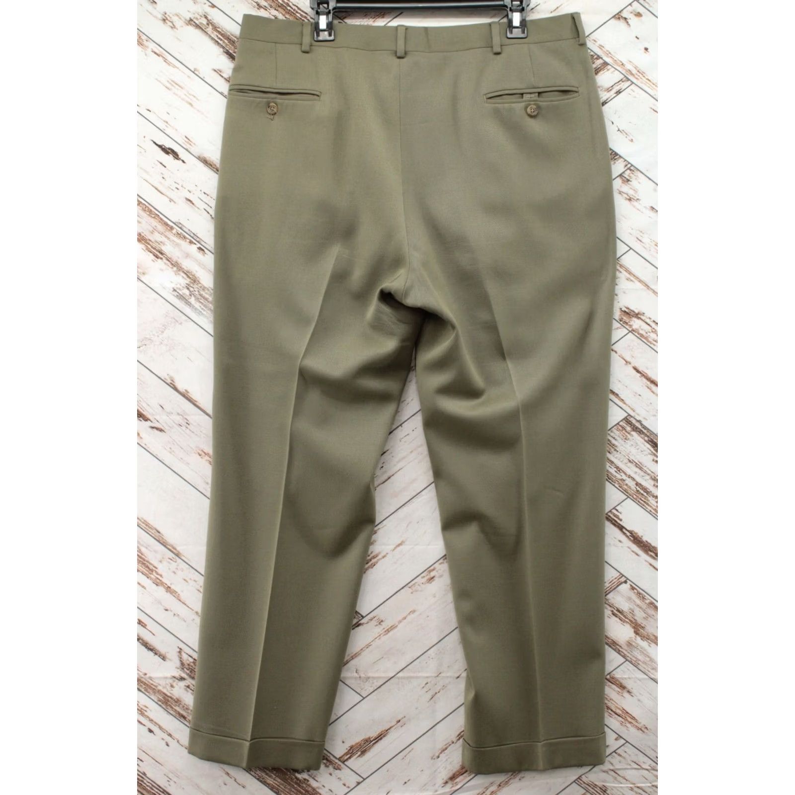 Tommy Hilfiger VTG Tommy Hilfiger Pants Mens 38X30 Green Pleated Front Lined Dress Pants Preppy 90s Office Size US 38 / EU 54 - 5 Thumbnail