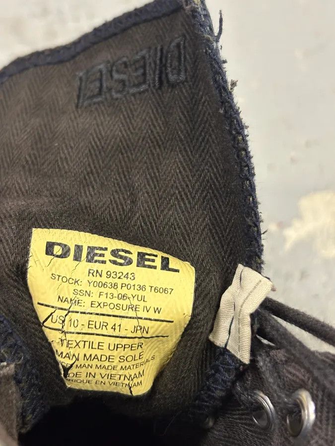 Diesel 2000s Diesel Navy Denim Studded High Sneakers Size US 8 / EU 41 - 9 Thumbnail