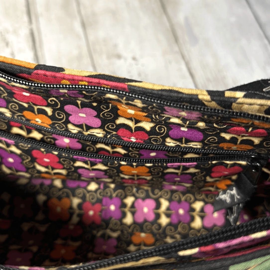 Vera Bradley Vera Bradley Shoulder Bag Women Medium Multicolor Floral Canvas Purse Handbag Black Floral Style:L Shoulder Bag L 3.5” H 7” W 11.5” Size ONE SIZE - 8 Thumbnail