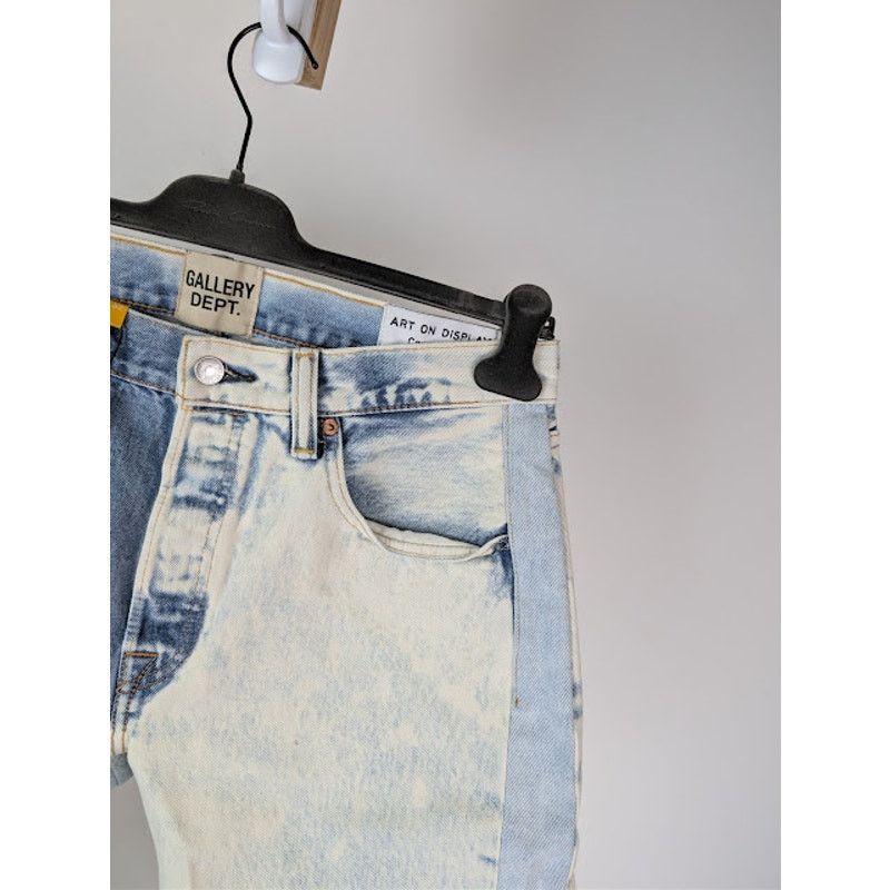 Gallery Dept. o1rshd1 Paneled Denim Shorts in Indigo Blue / Off White Size US 32 / EU 48 - 5 Thumbnail