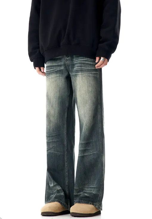 Japanese Brand Retro straight washed loose wide-leg versatile flared jeans Size US 32 / EU 48 - 5 Thumbnail