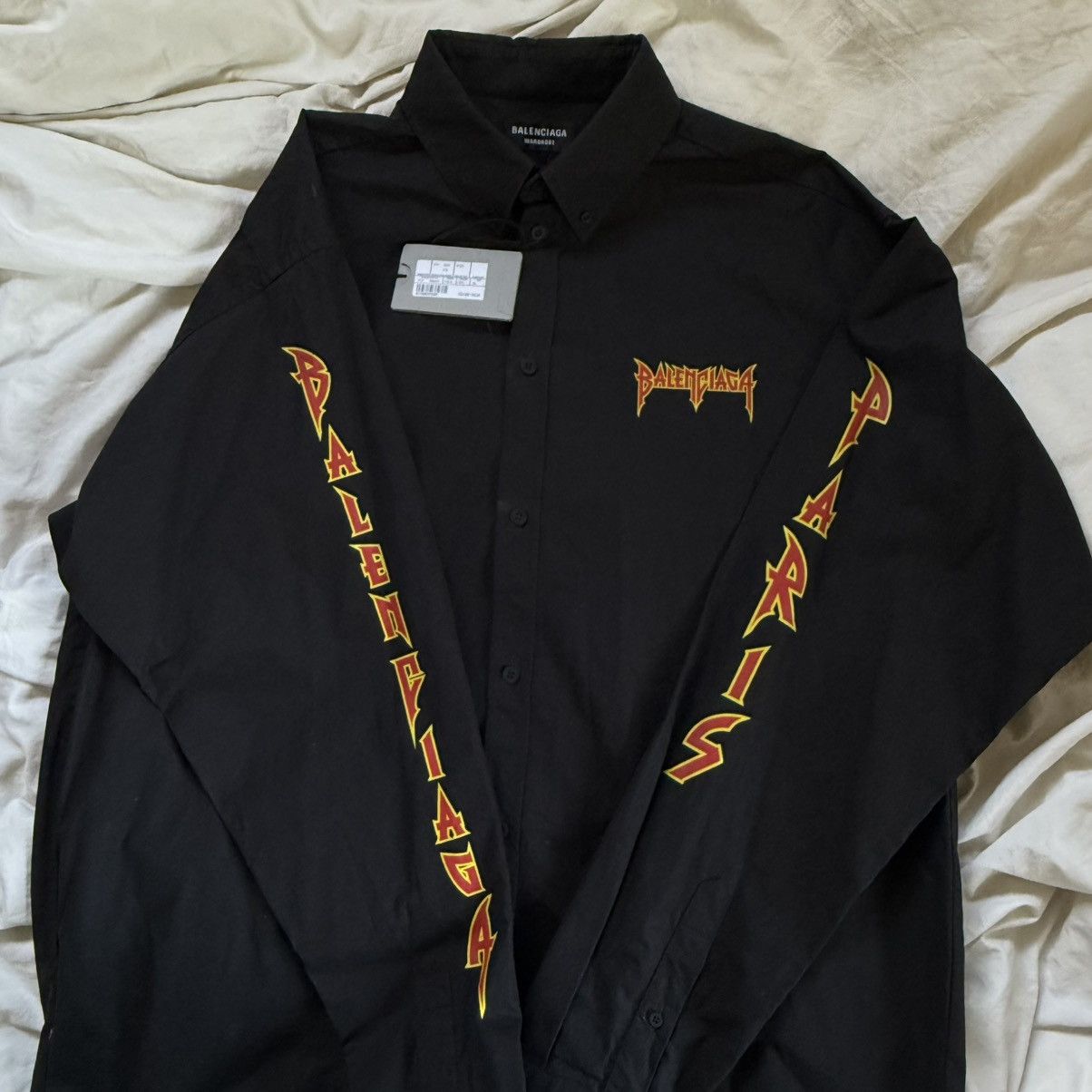 Balenciaga Metal Logo Oversized Shirt Size US XL / EU 56 / 4 - 4 Thumbnail
