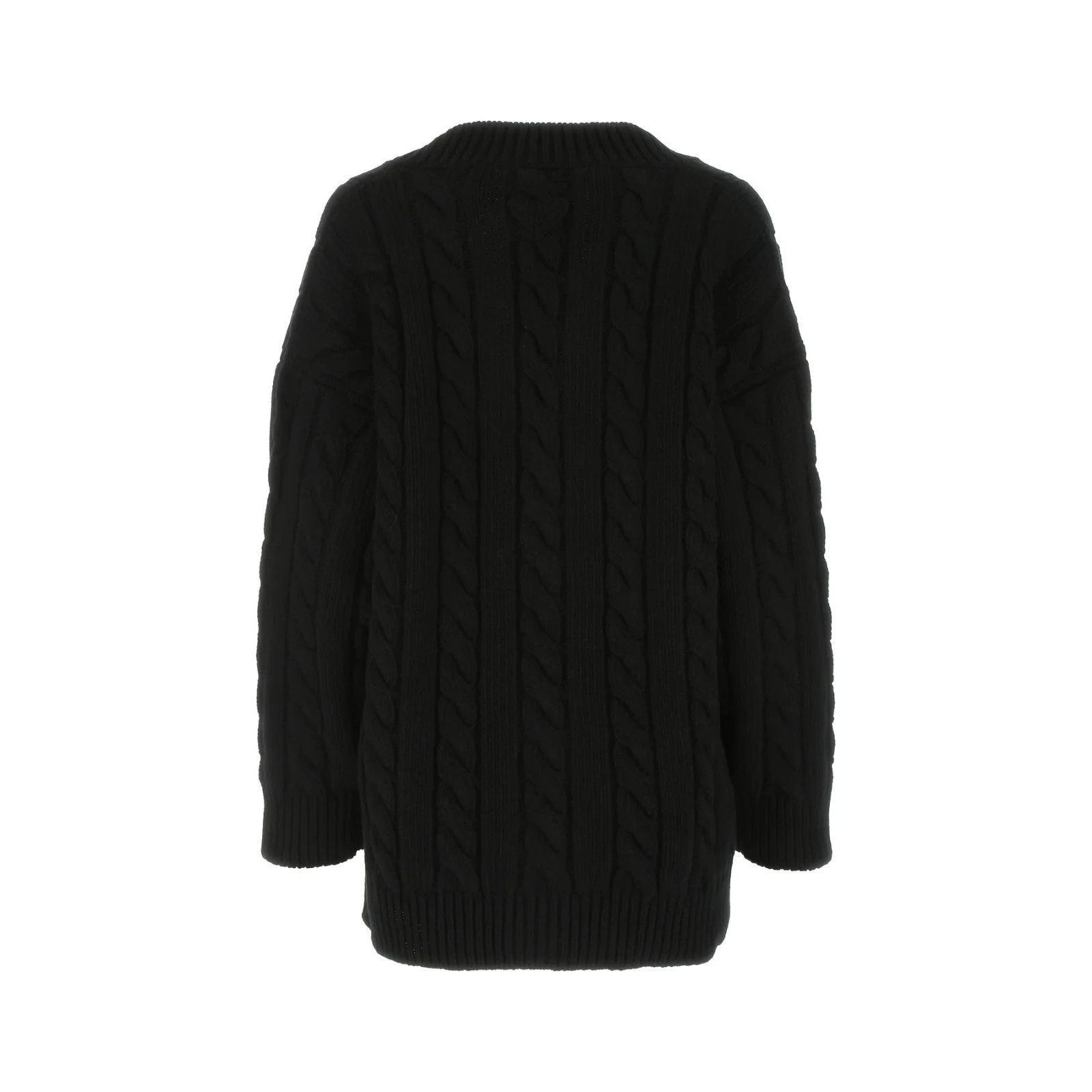 PRADA Black Wool Blend Oversize Cardigan New & Authentic (Wo