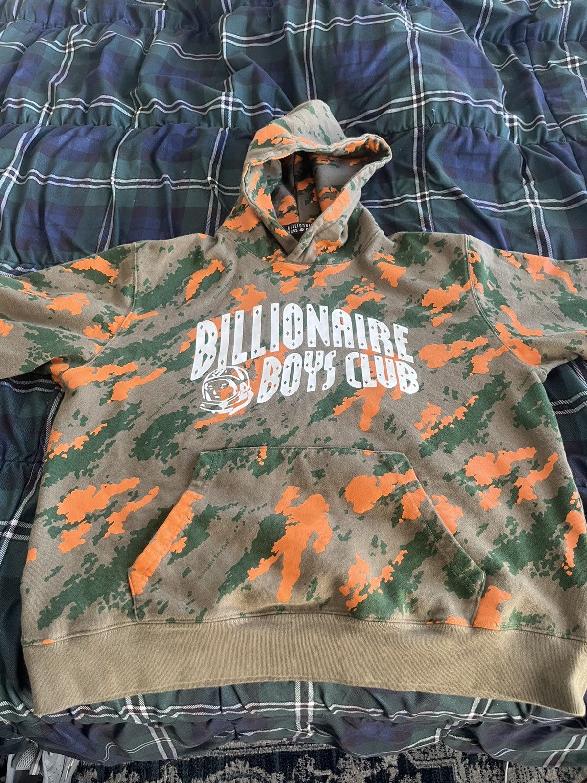 Billionaire Boys Camo Print Logo Hoodie Green