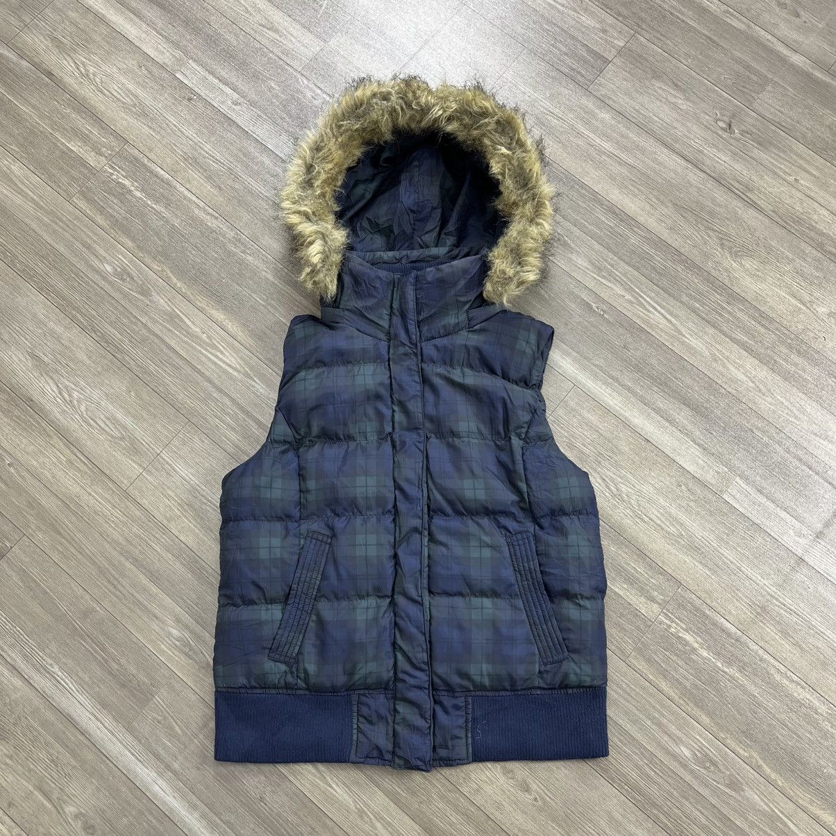 If Six Was Nine 2000s Goa Style Plaid Down Jacket Fur Vest Size US M / EU 48-50 / 2 - 1 Thumbnail