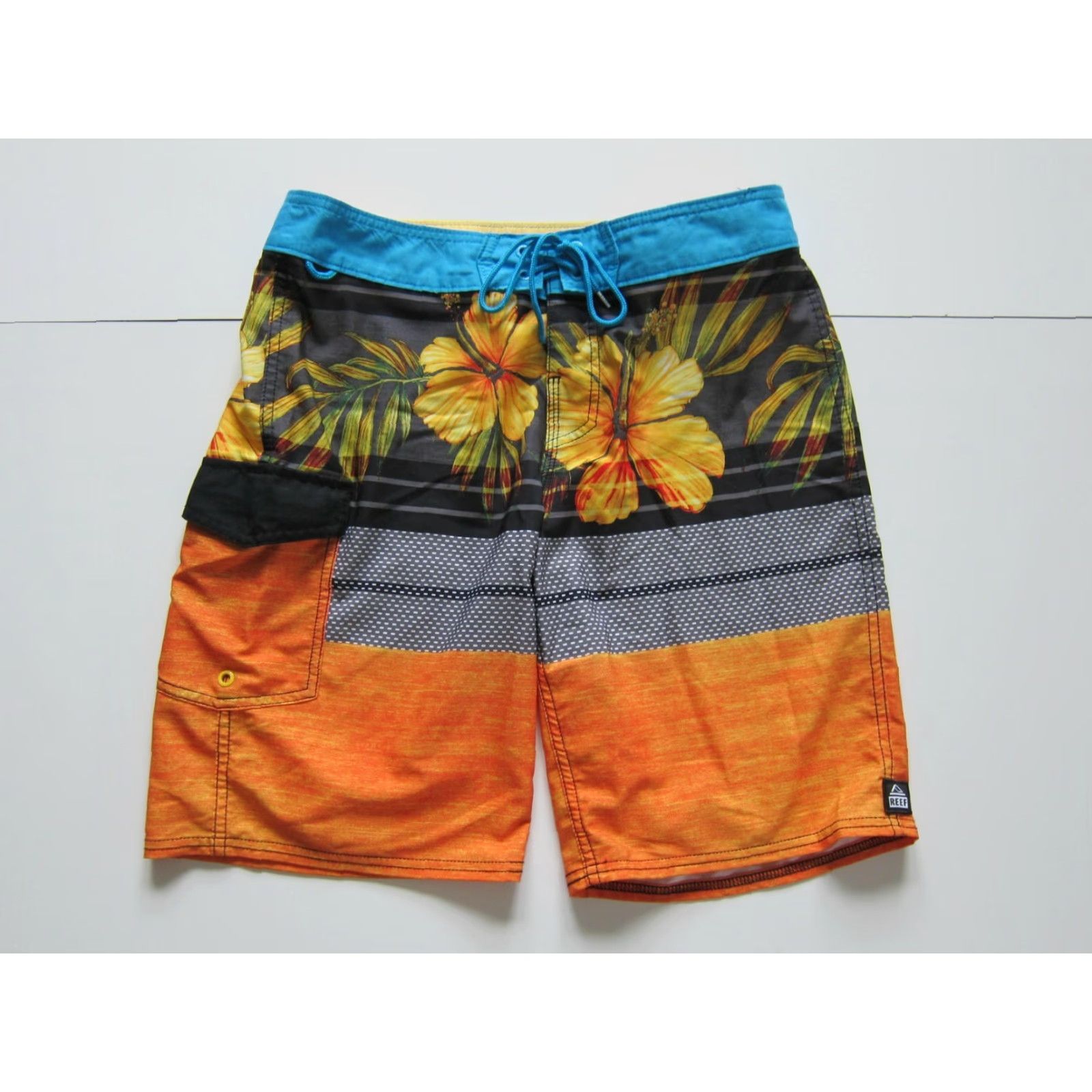 REEF Reef Stretch Blue Orange Floral Surf Board Shorts Men Size 30 Size US 30 / EU 46 - 5 Thumbnail