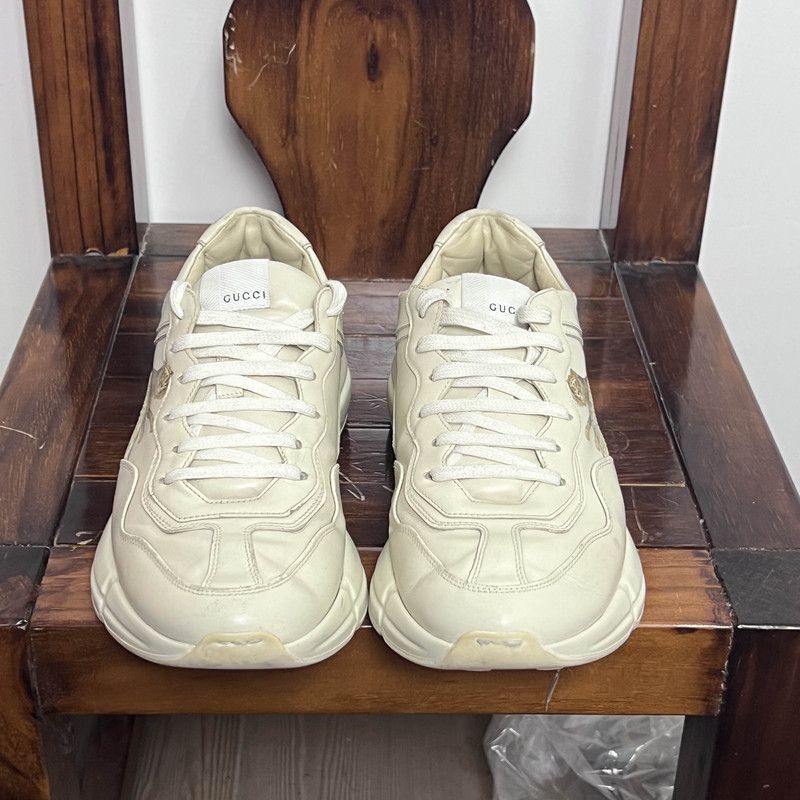 Gucci Gucci Rhyton Leather Dad Sneakers in Ivory - Size US 8.5 / EU 41-42 - 2 Thumbnail