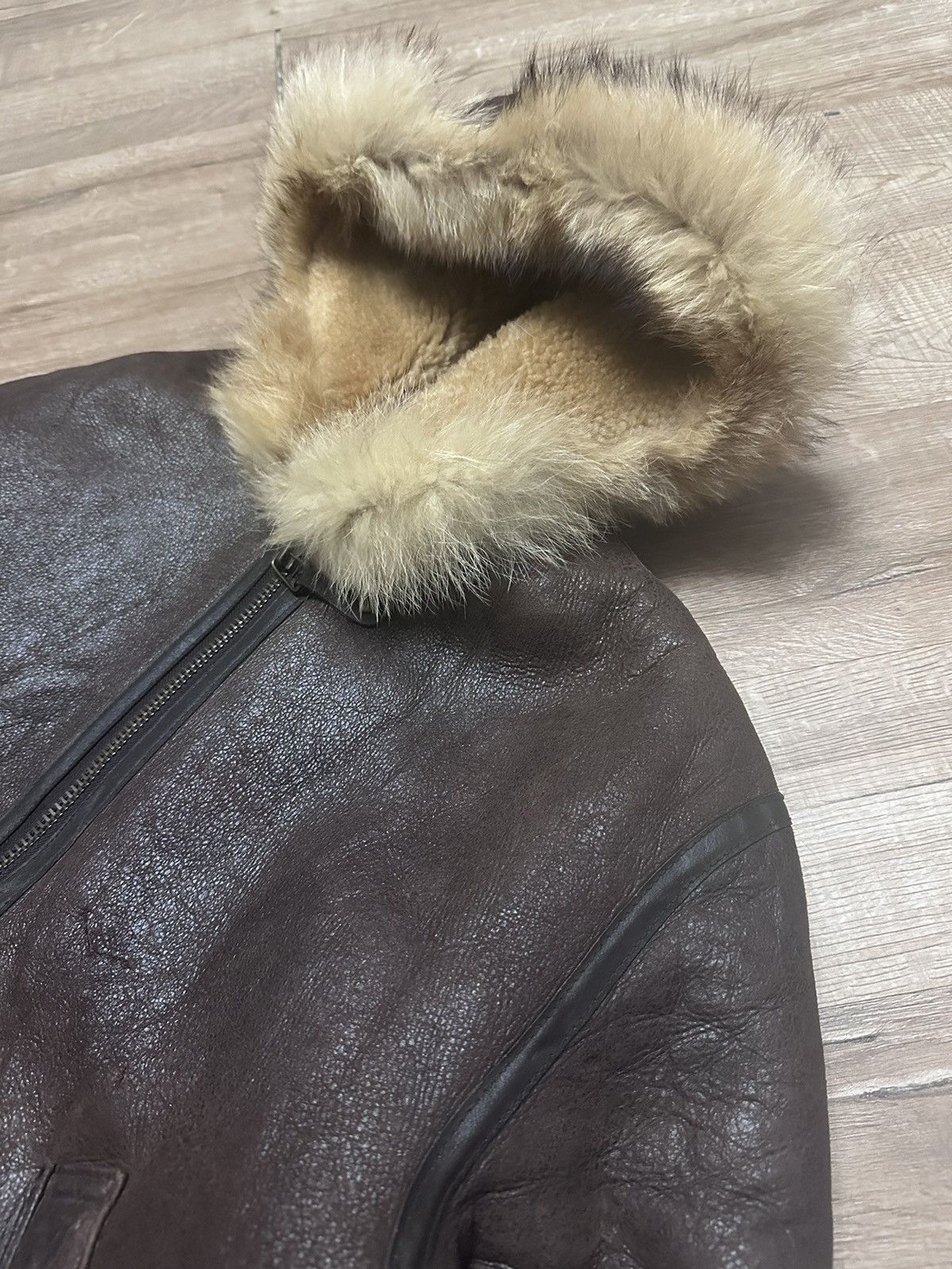 Japanese Brand RARE ‼️ B-3 Fur Hoodie Leather Bomber Jacket Size US M / EU 48-50 / 2 - 3 Thumbnail