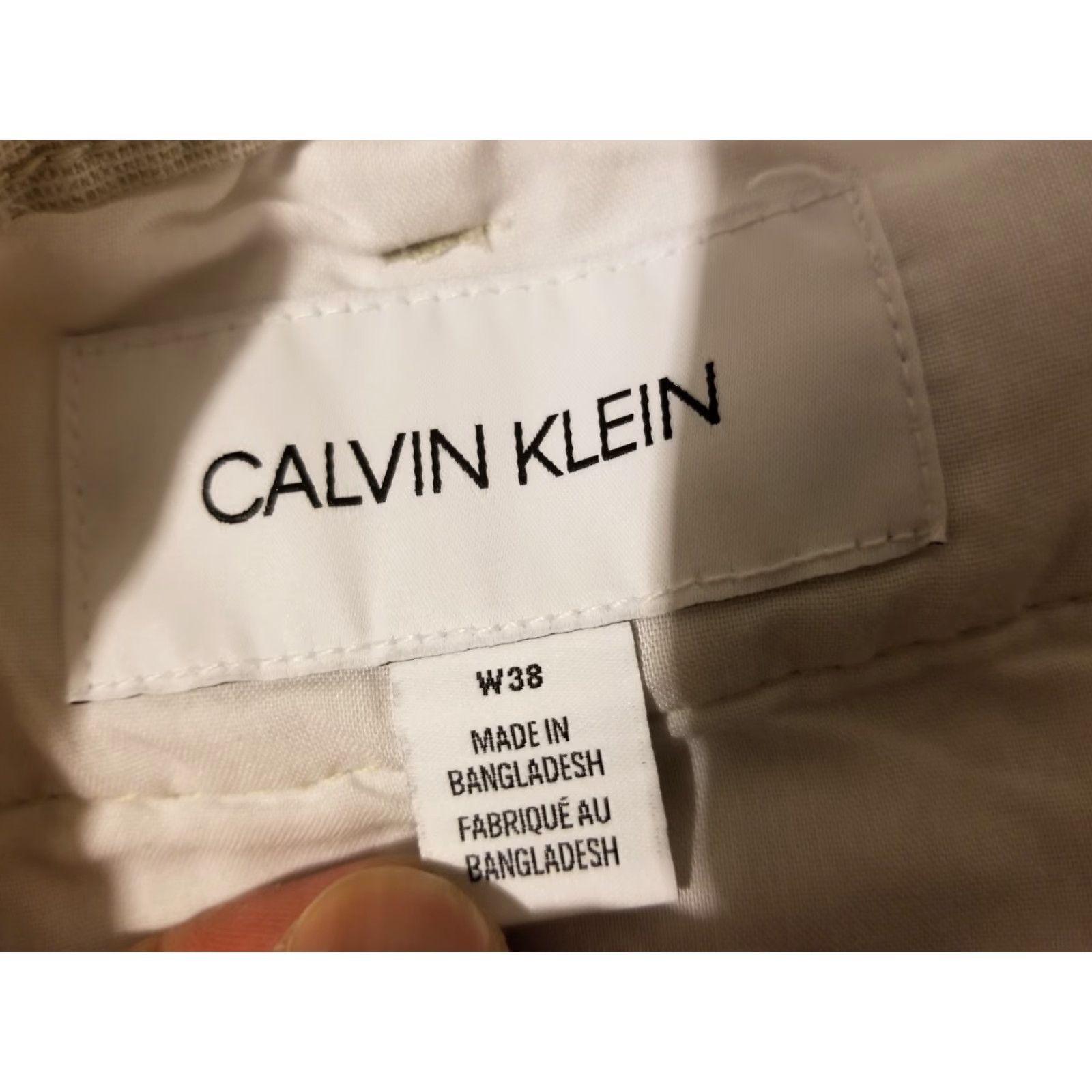 Calvin Klein Calvin Klein Mens Shorts Linen 38 Khaki Cotton Chino Size US 38 / EU 54 - 5 Thumbnail