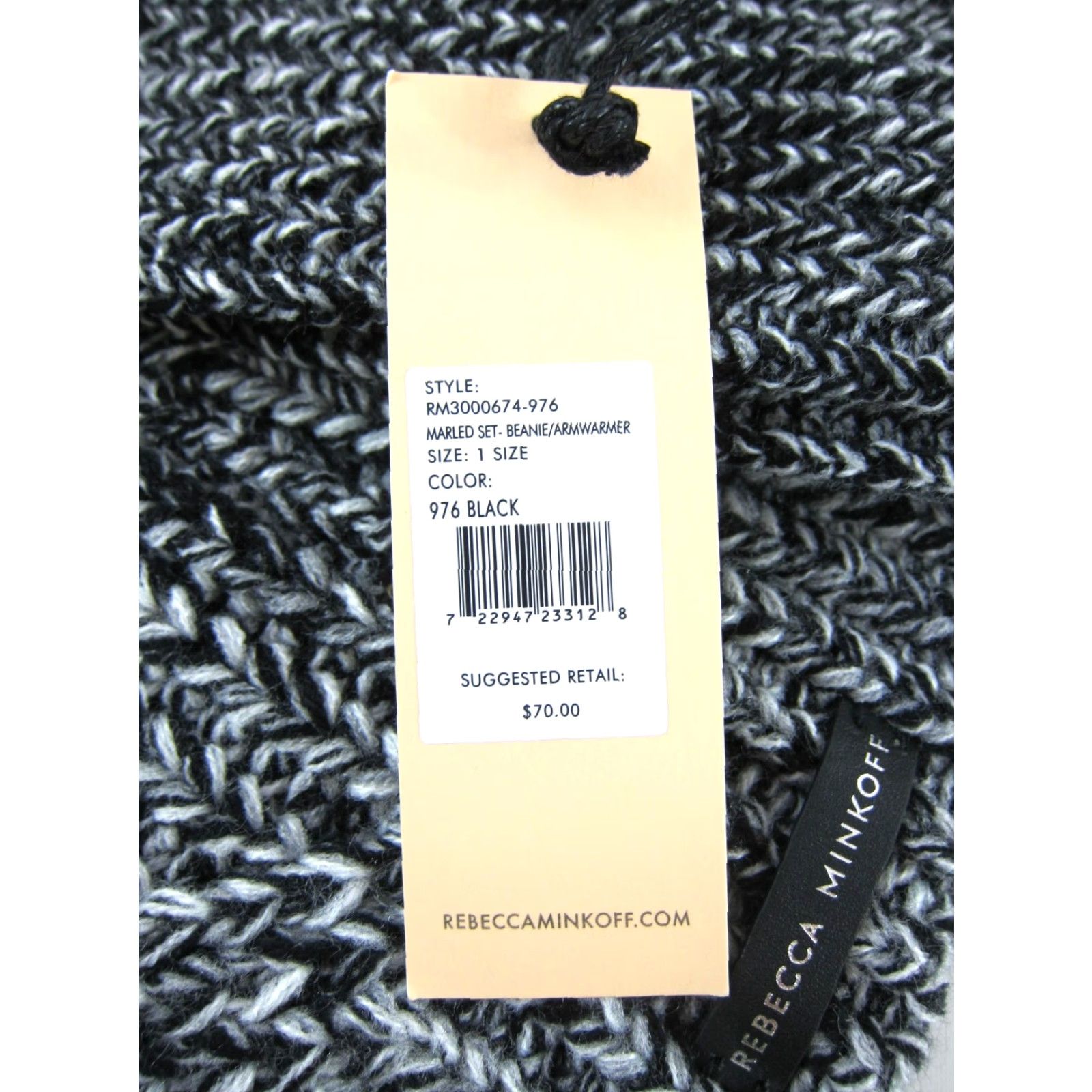 Rebecca Minkoff Rebecca Minkoff Hat and Glove/Arm warmer Set NWT Marbled Black Size ONE SIZE - 4 Thumbnail