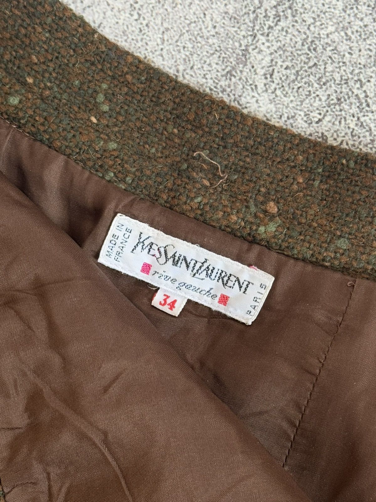 Vintage × Yves Saint Laurent Yves Saint Laurent 34size wool vintage tweed skirt pencil Size 24" / US 00 / IT 34 - 4 Thumbnail