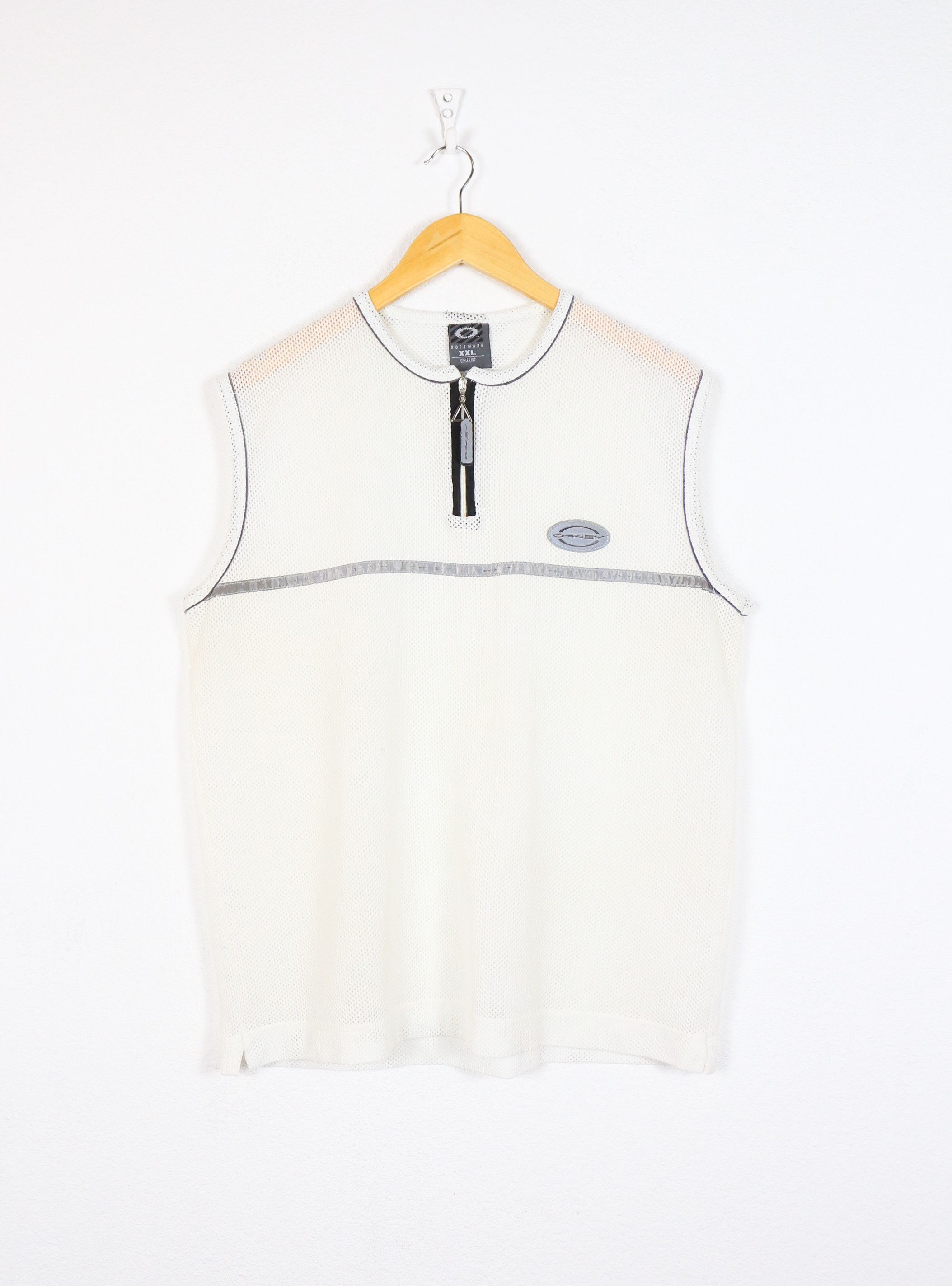 Vintage Oakley Logo Reflective Y2K Mesh Tank Top Sleeveless