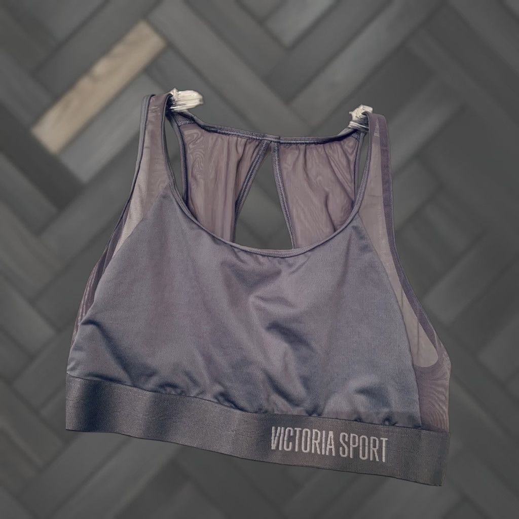 Victoria's Secret Victoria's Secret The Player Racerback Sports Bra Women M Gray Size ONE SIZE - 1 Thumbnail