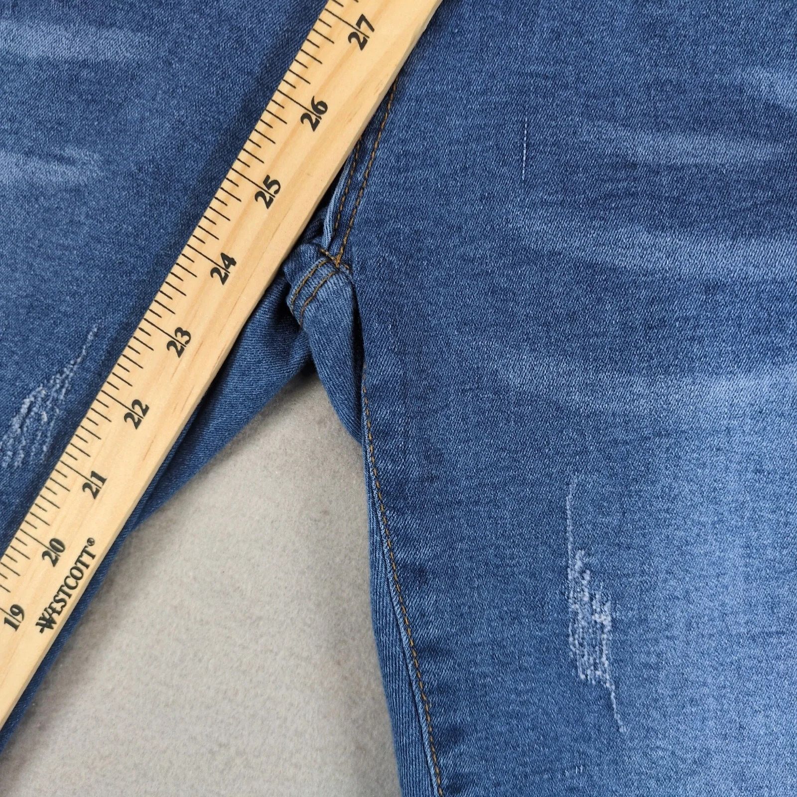 Other Bamboo Raw Cut High Waist Skinny Jeans Size 7/8 Distressed Size 28" / US 6 / IT 42 - 5 Thumbnail