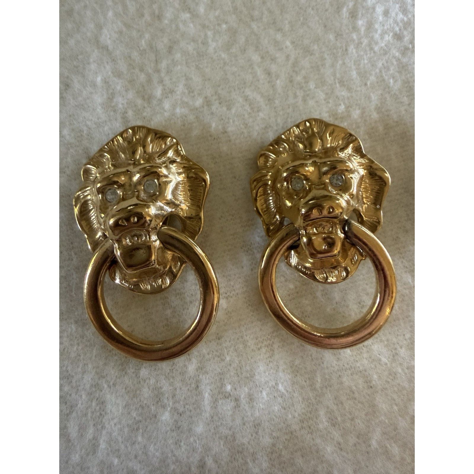 Kenneth Jay Lane Vintage KJL Kenneth J Lane Lion Earrings Rhinestone Avon Size ONE SIZE - 1 Thumbnail