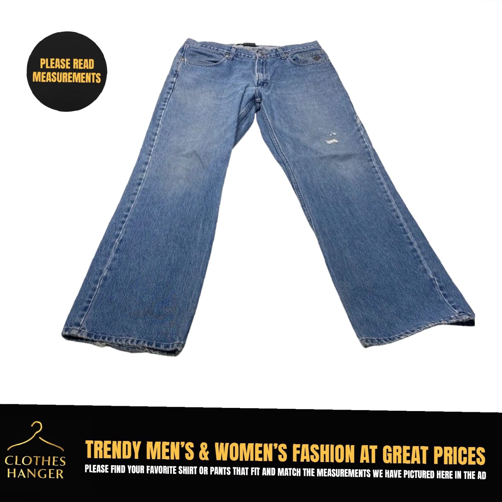 Harley Davidson Harley-Davidson Men's Jeans 36x32 Distressed Denim Blue Biker Motor Clothes Bike Size US 36 / EU 52 - 2 Thumbnail