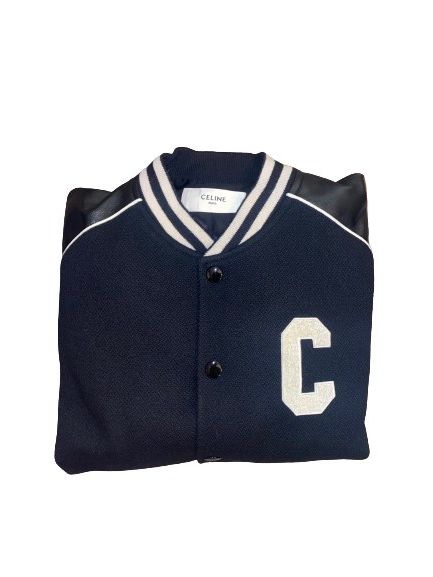 Celine (52) CELINE Classic Teddy Varsity Jacket in Textured Wool Size US L / EU 52-54 / 3 - 3 Thumbnail