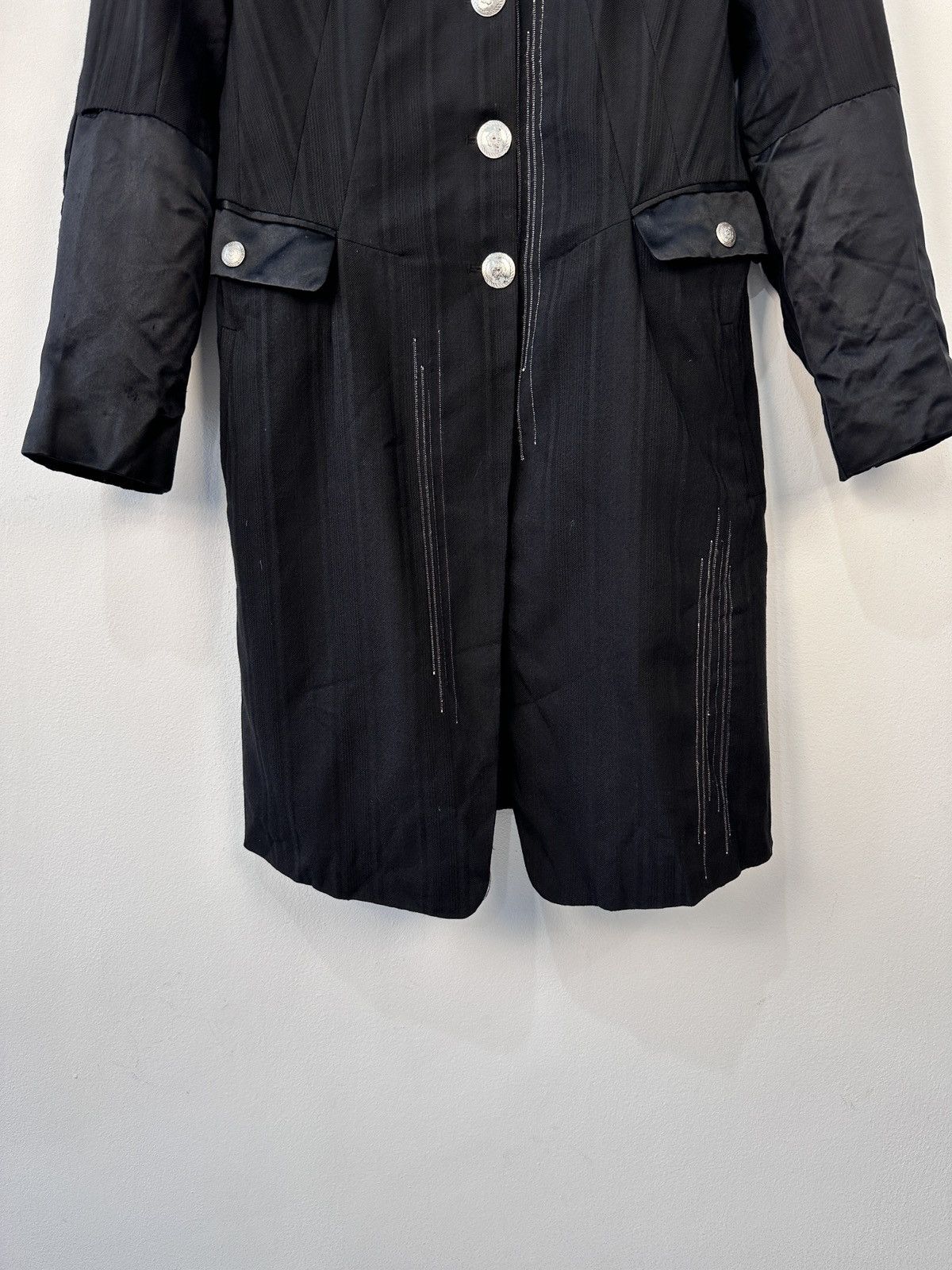 Marithe + Francois Girbaud Vintage Marithé François Girbaud Black Wool Long Jacket Coat Size M / US 6-8 / IT 42-44 - 4 Thumbnail