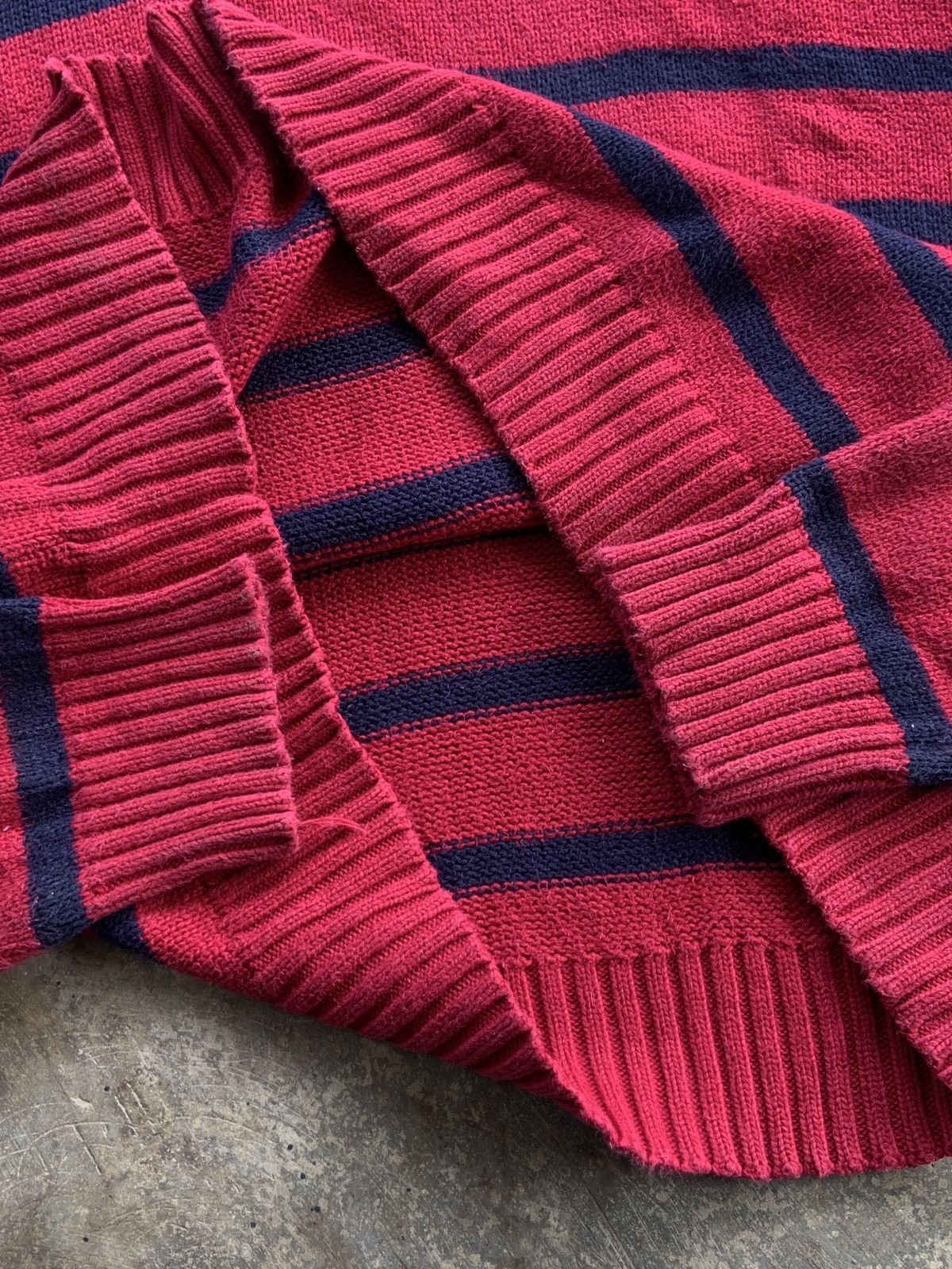 Polo Ralph Lauren 90’s Polo Ralph Lauren Stripe Sweatshirt Kurt Cobain Style Size US XL / EU 56 / 4 - 6 Thumbnail