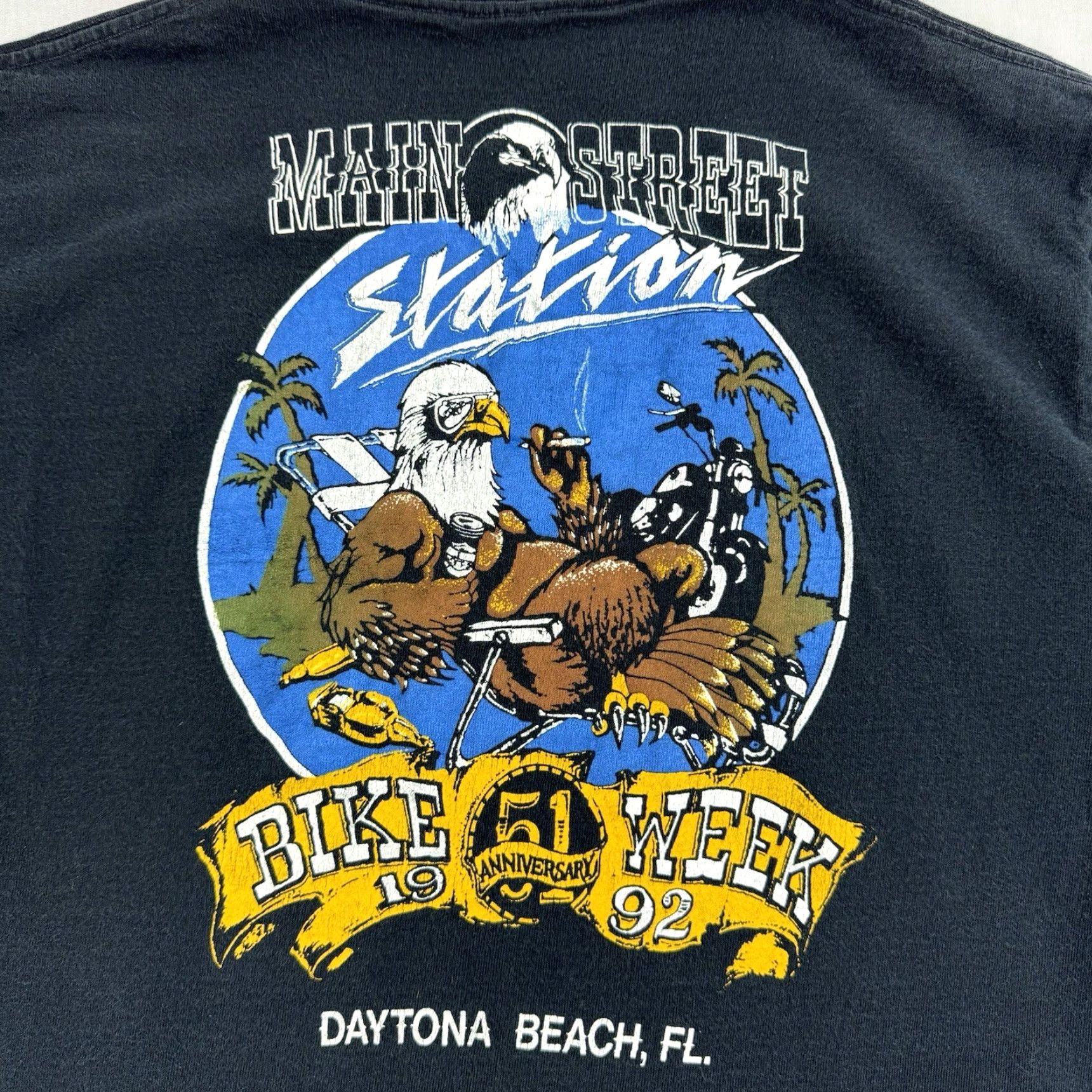 Vintage VINTAGE Belton Daytona Bike Week T-Shirt Adult Large Black Graphic Print 90s Motorcycle Mens Size US L / EU 52-54 / 3 - 2 Thumbnail