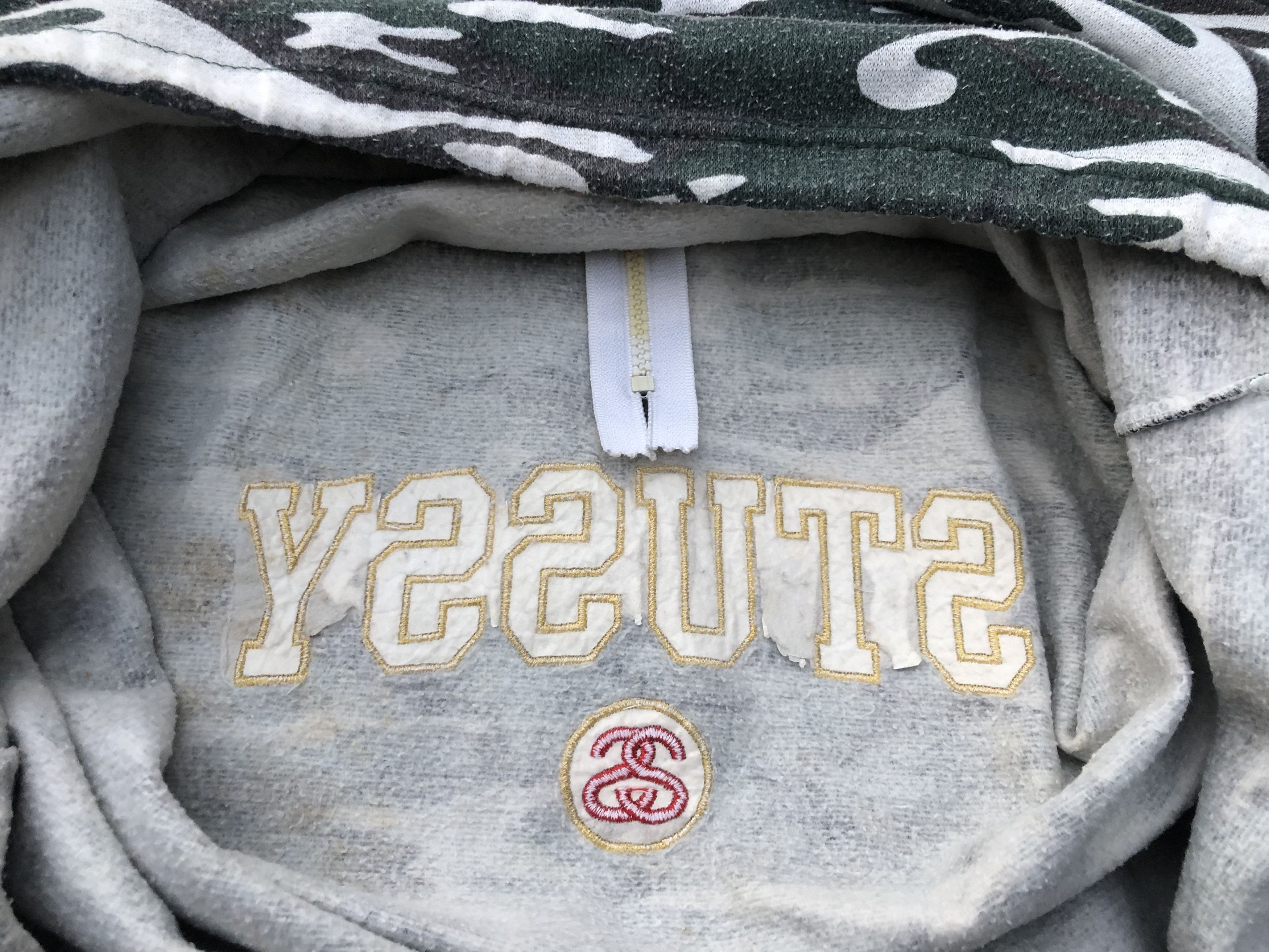 Vintage 🔥Vintage OG Old STUSSY Camouflage Half-Zip Hoody Sweatshirt Size US L / EU 52-54 / 3 - 9 Thumbnail