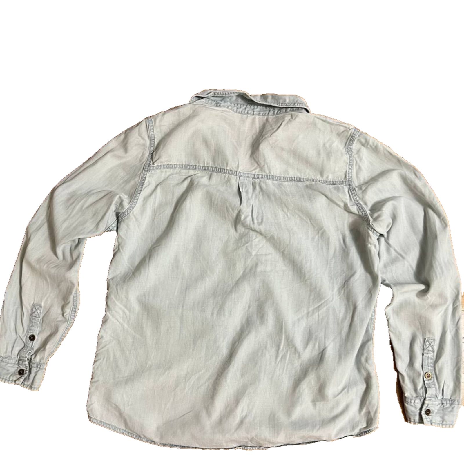 Eileen Fisher EILEEN FISHER Shirt Siz L Denim Classic Pockets Grey A000964 Size L / US 10 / IT 46 - 2 Thumbnail