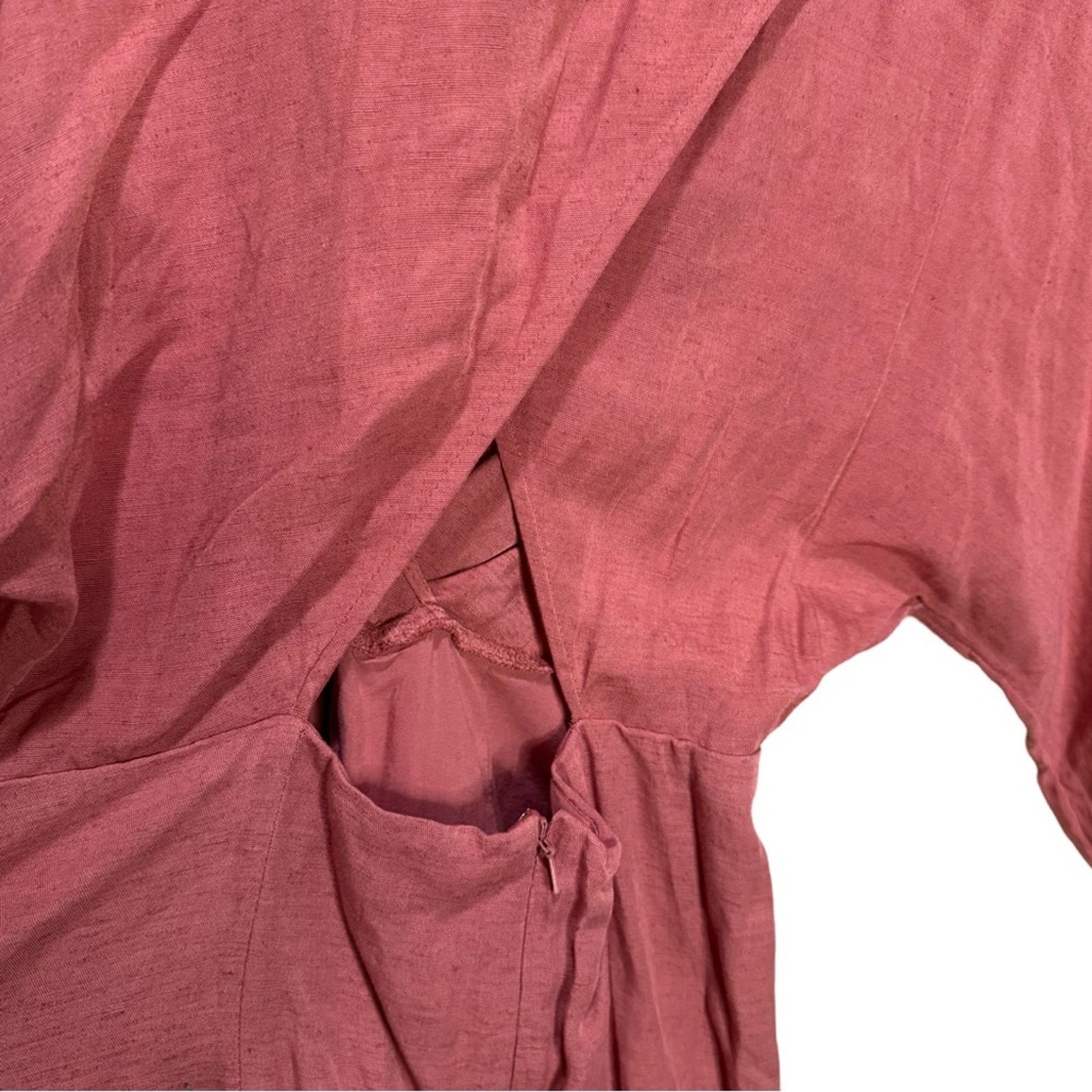 Anthropologie Anthropologie Puff-Sleeve Wrap Mini Dress - Pink Rose Sz 10 Size L / US 10 / IT 46 - 7 Thumbnail