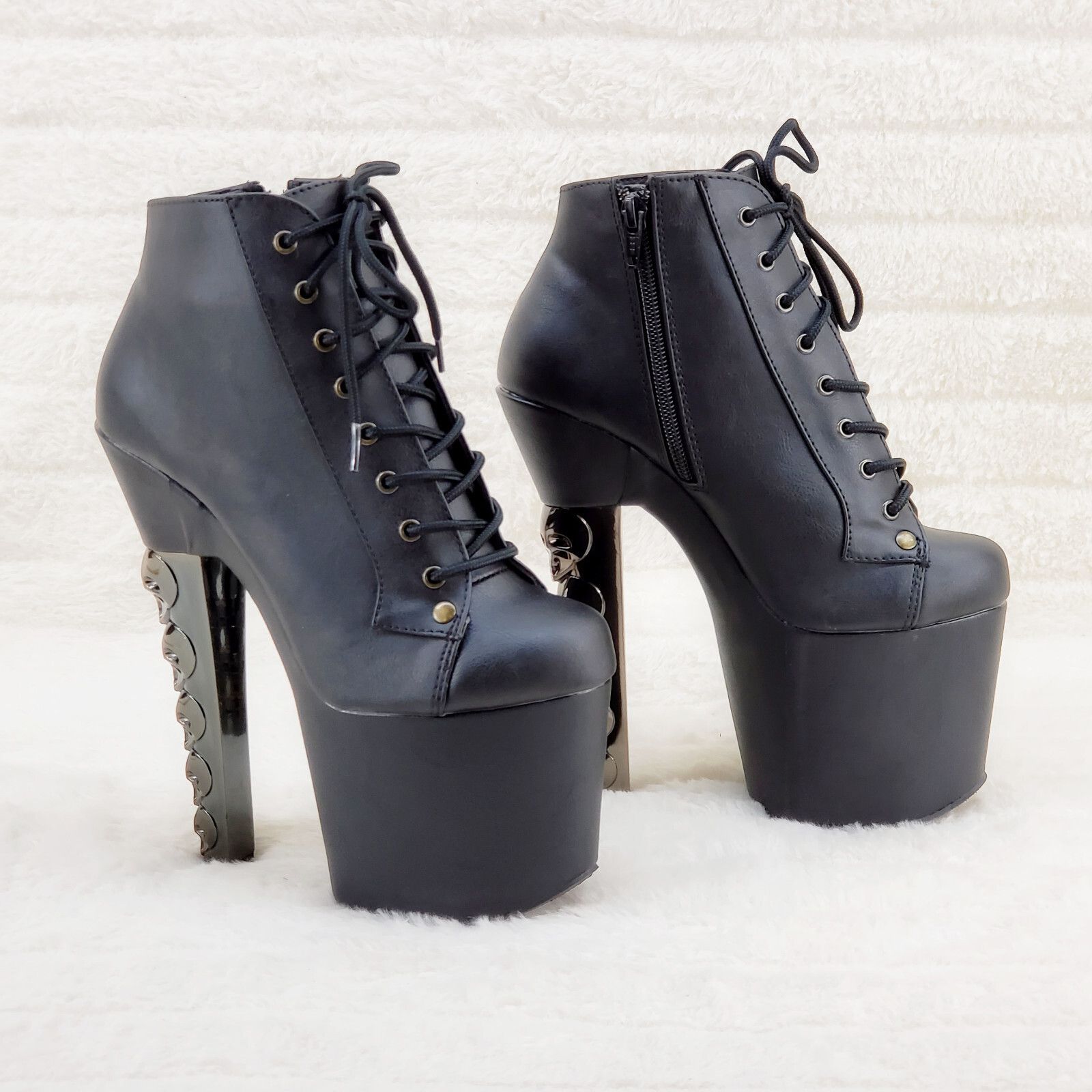 Other Voodoo 1005 Brush Metal Skull Stacked 7" High Heel Platform Size US 7 / IT 37 - 4 Thumbnail