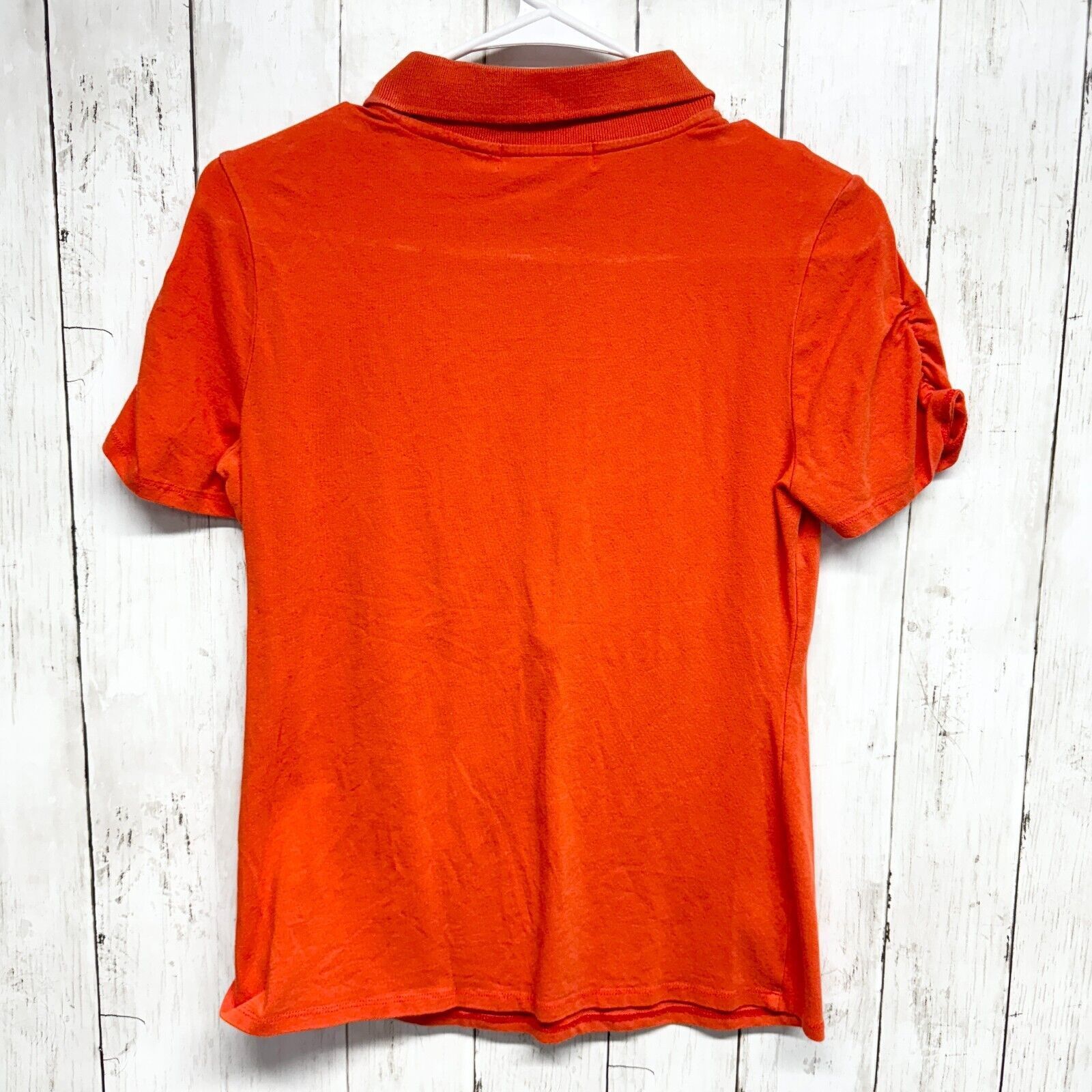 Michael Kors Michael Kors MK Short XS Ruched Half Zip Polo Burnt Orange Size XS / US 0-2 / IT 36-38 - 5 Thumbnail